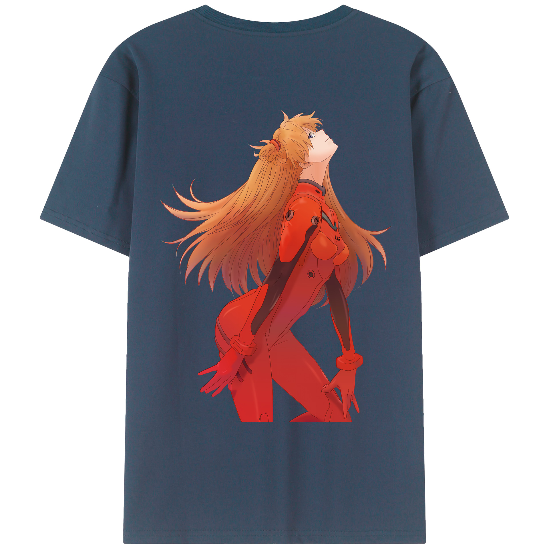 （画像用） EVA 新世紀エヴァンゲリオン 綿100％ メンズ半袖Tシャツ（バックプリント） 通気性