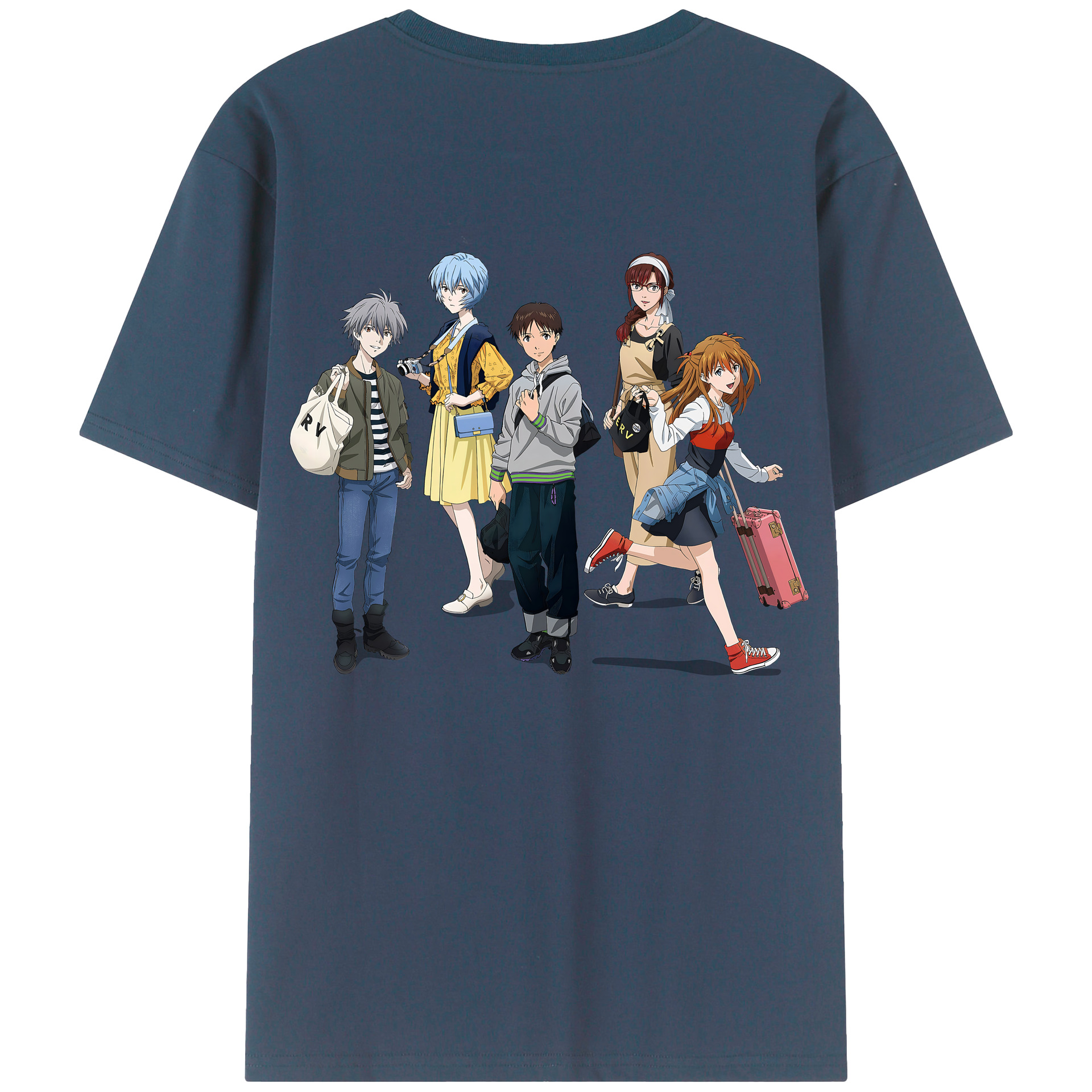 （画像用） EVA 新世紀エヴァンゲリオン 綿100％ メンズ半袖Tシャツ（バックプリント） 通気性