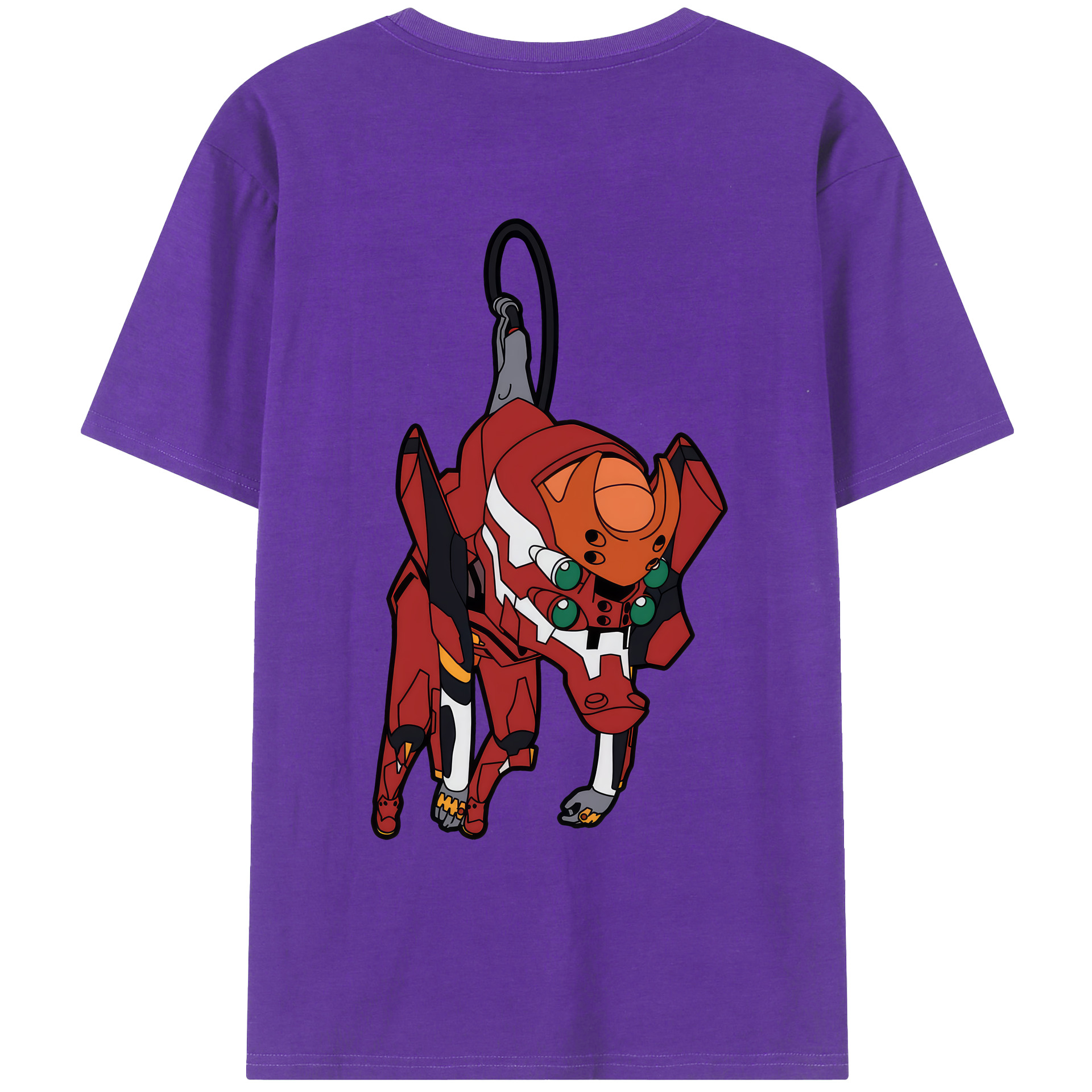 （画像用） EVA 新世紀エヴァンゲリオン 綿100％ メンズ半袖Tシャツ（バックプリント） 通気性