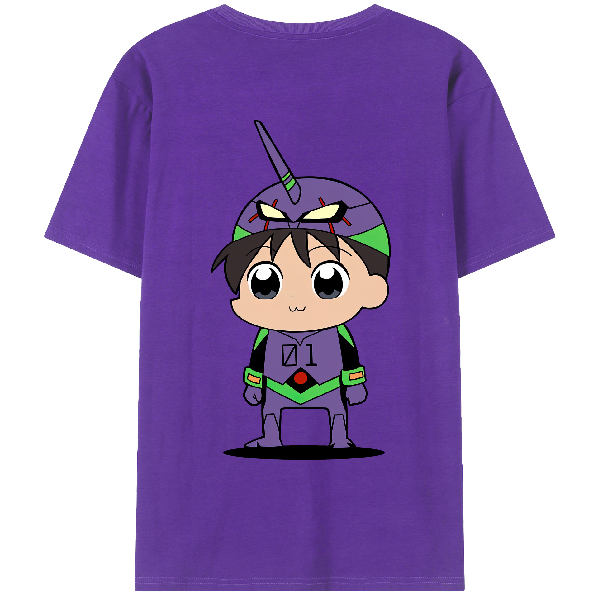 （画像用） EVA 新世紀エヴァンゲリオン 綿100％ メンズ半袖Tシャツ（バックプリント） 通気性