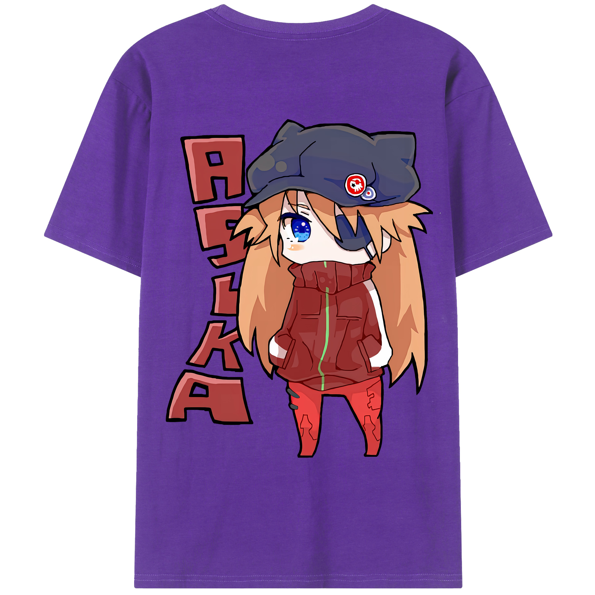 （画像用） EVA 新世紀エヴァンゲリオン 綿100％ メンズ半袖Tシャツ（バックプリント） 通気性