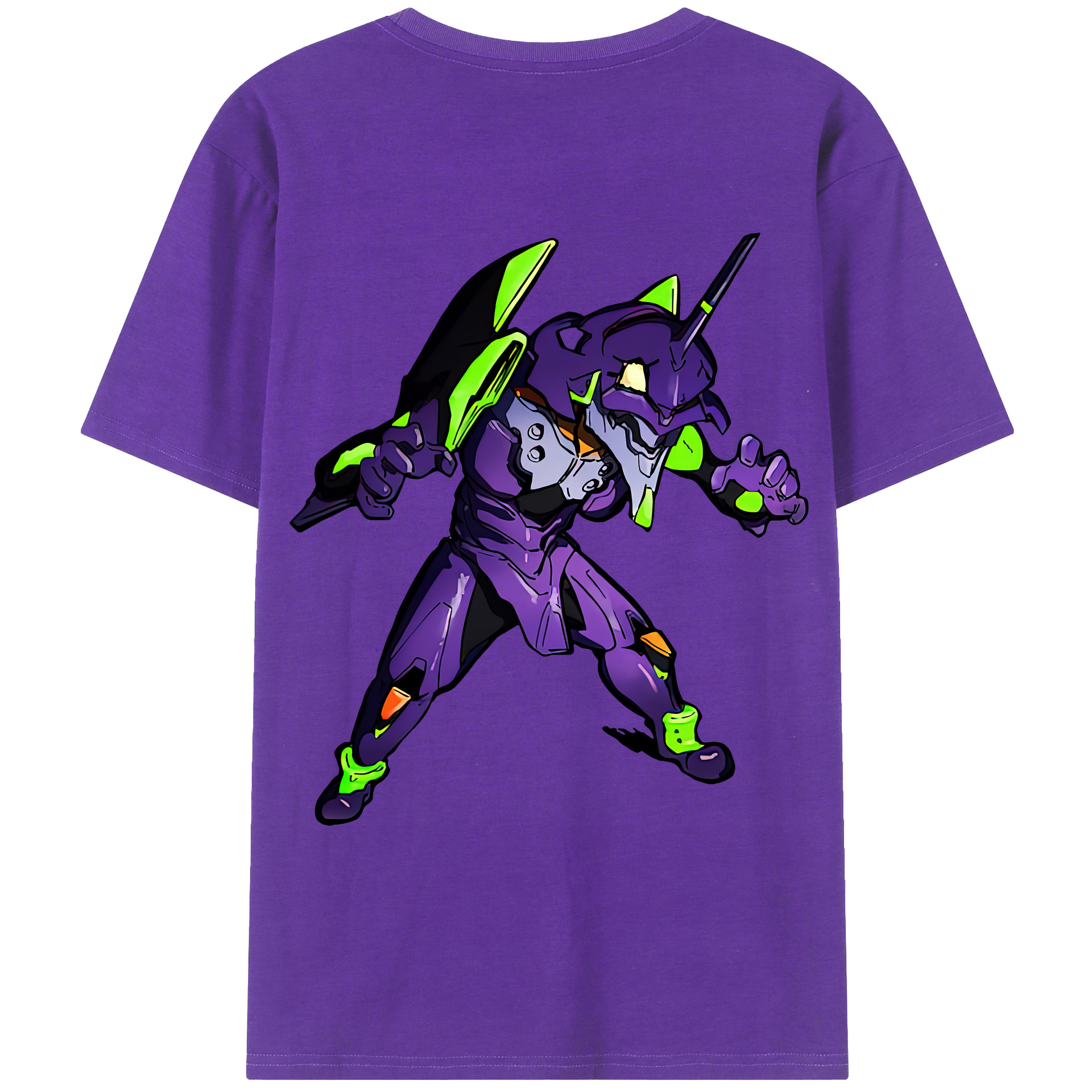 （画像用） EVA 新世紀エヴァンゲリオン 綿100％ メンズ半袖Tシャツ（バックプリント） 通気性