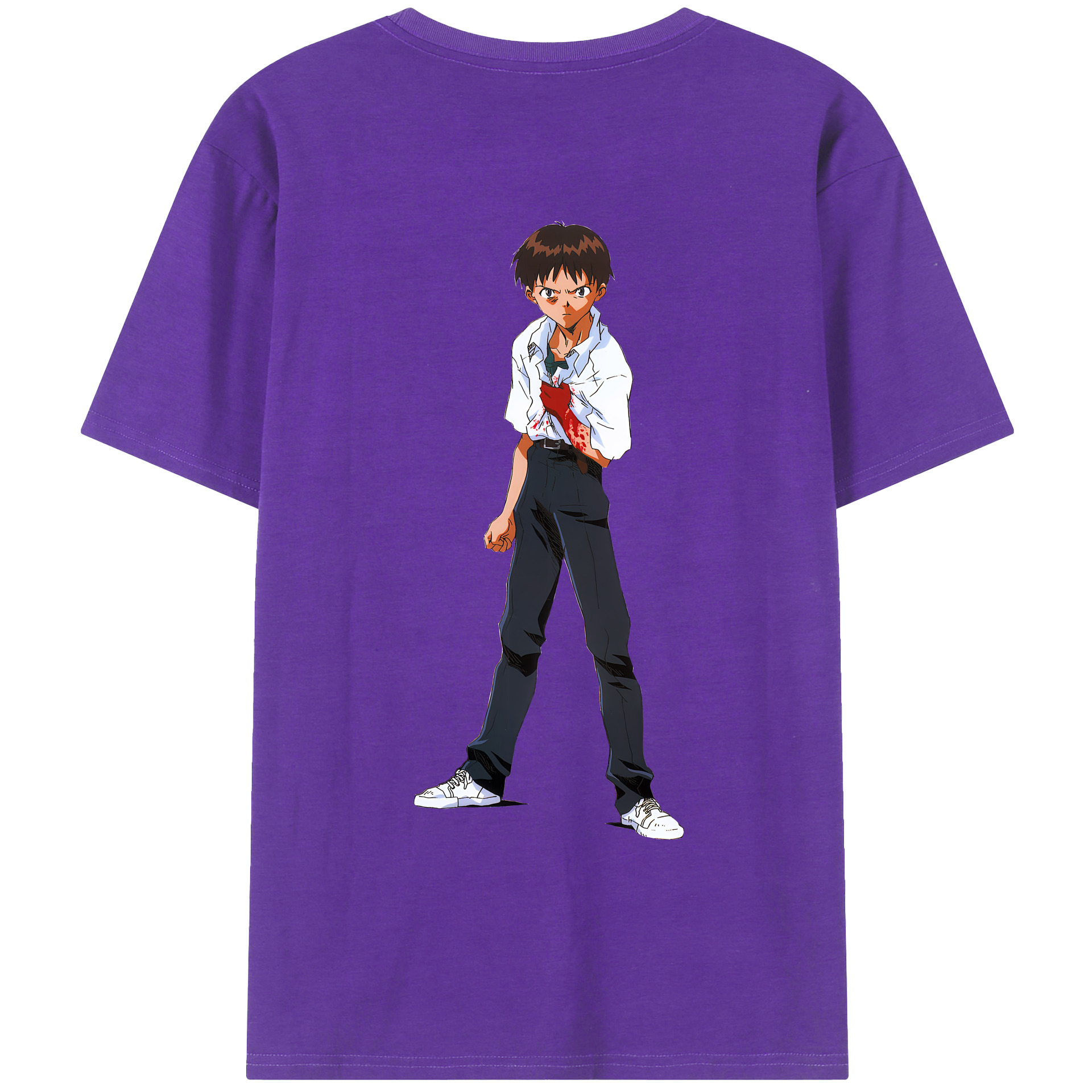（画像用） EVA 新世紀エヴァンゲリオン 綿100％ メンズ半袖Tシャツ（バックプリント） 通気性
