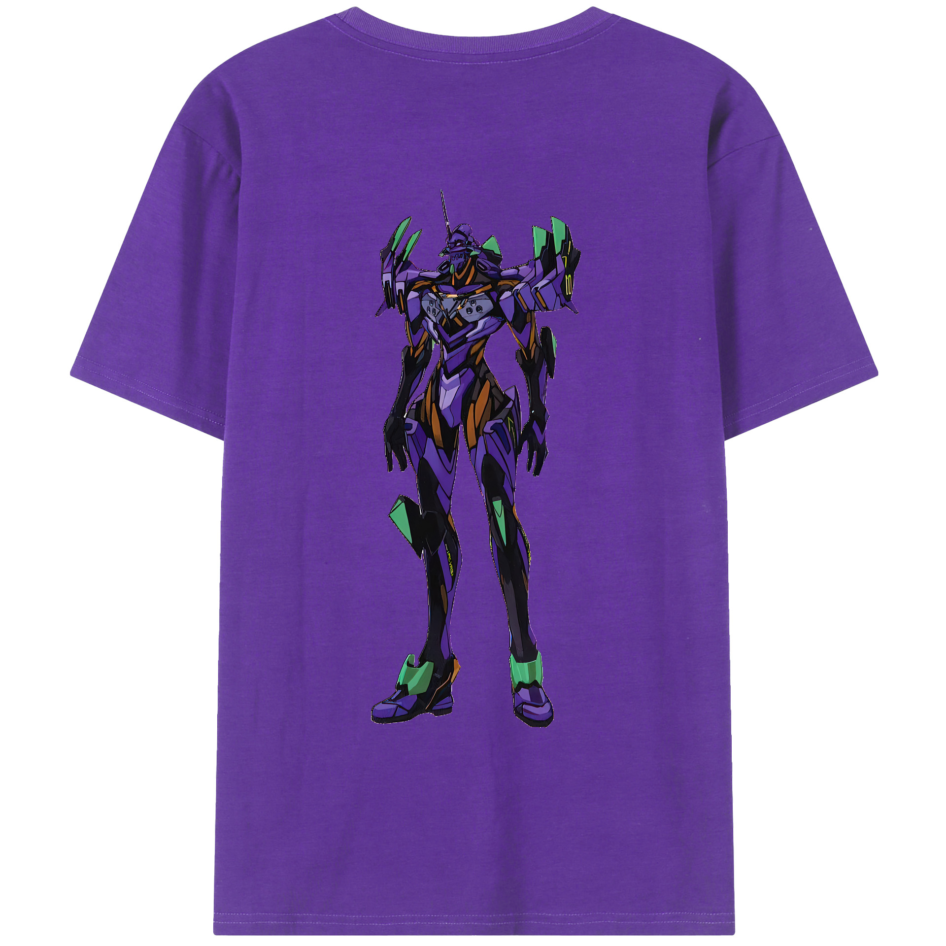 （画像用） EVA 新世紀エヴァンゲリオン 綿100％ メンズ半袖Tシャツ（バックプリント） 通気性