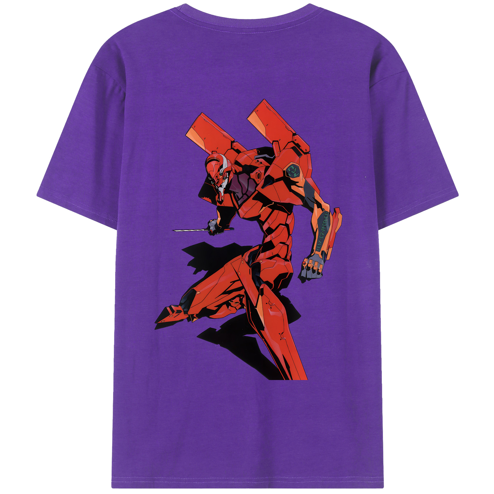 （画像用） EVA 新世紀エヴァンゲリオン 綿100％ メンズ半袖Tシャツ（バックプリント） 通気性