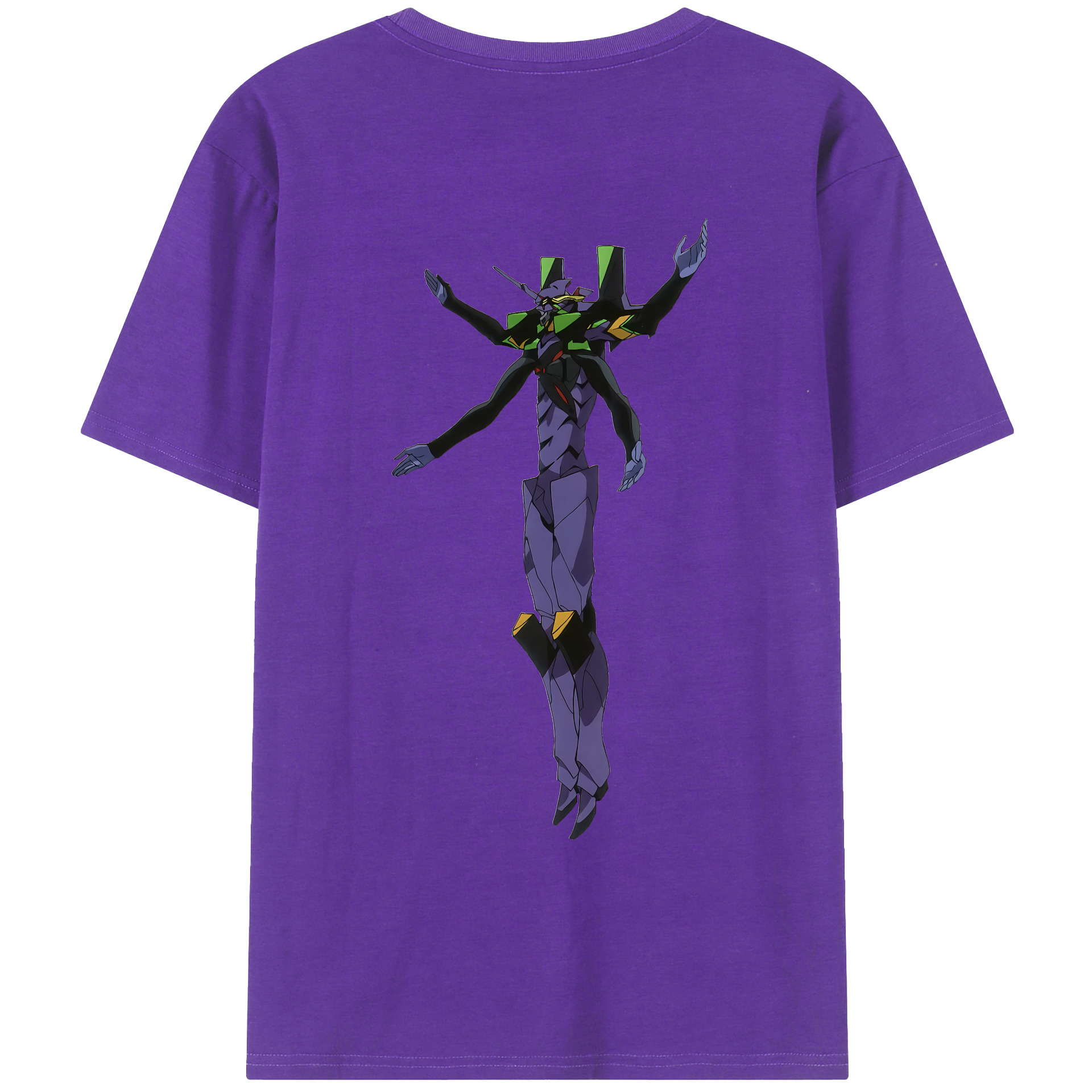 （画像用） EVA 新世紀エヴァンゲリオン 綿100％ メンズ半袖Tシャツ（バックプリント） 通気性