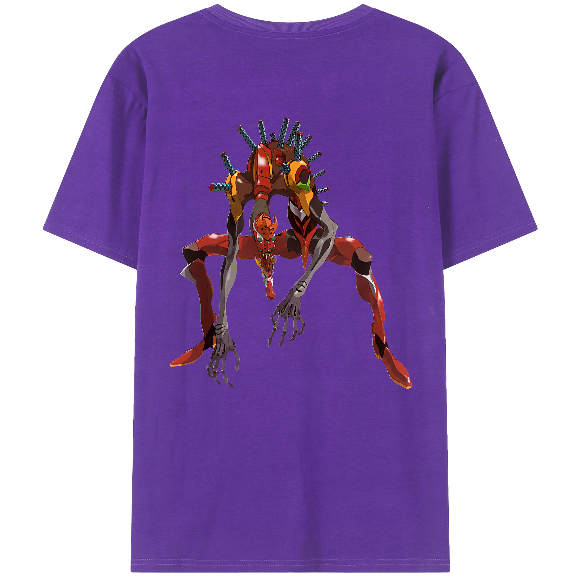 （画像用） EVA 新世紀エヴァンゲリオン 綿100％ メンズ半袖Tシャツ（バックプリント） 通気性