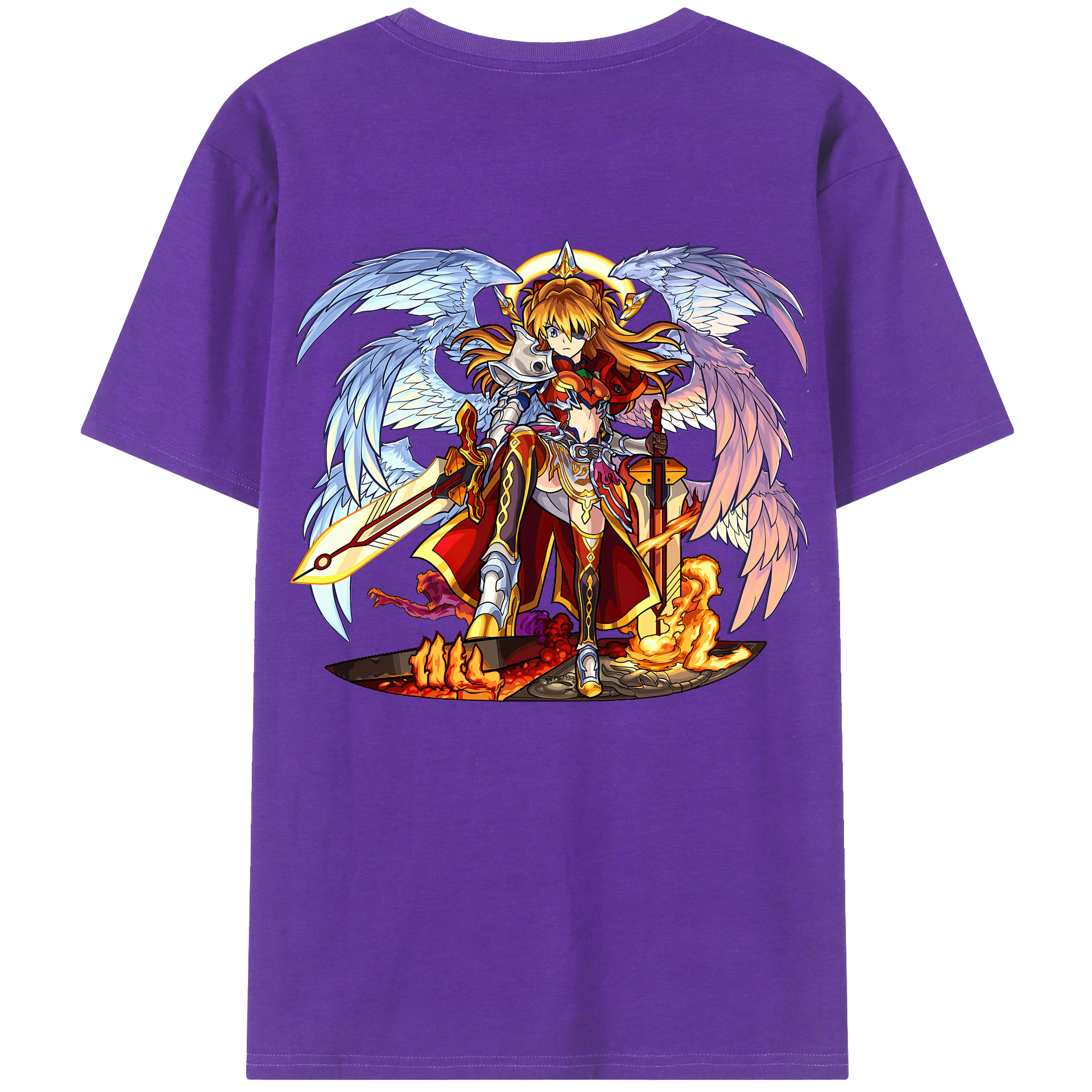 （画像用） EVA 新世紀エヴァンゲリオン 綿100％ メンズ半袖Tシャツ（バックプリント） 通気性