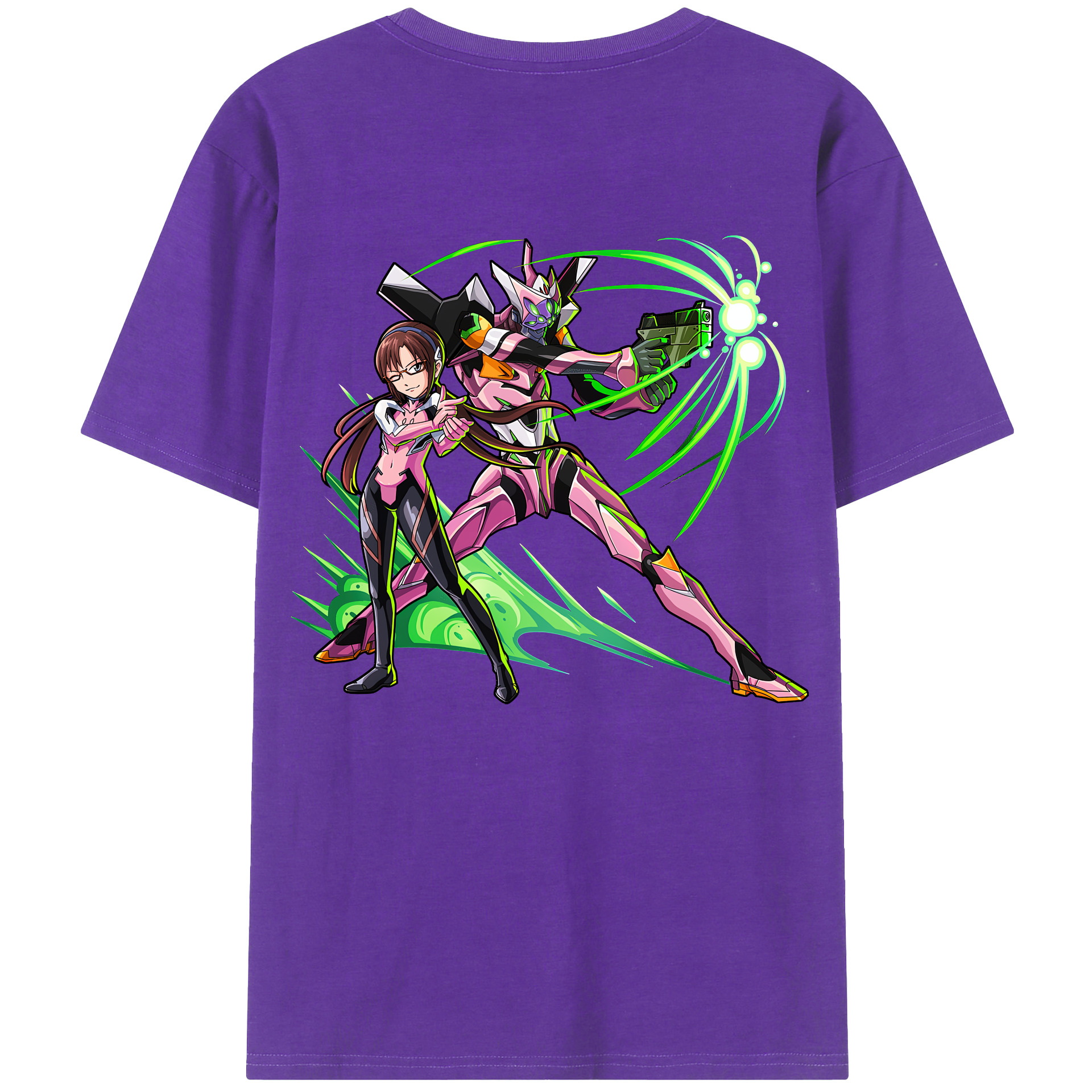 （画像用） EVA 新世紀エヴァンゲリオン 綿100％ メンズ半袖Tシャツ（バックプリント） 通気性