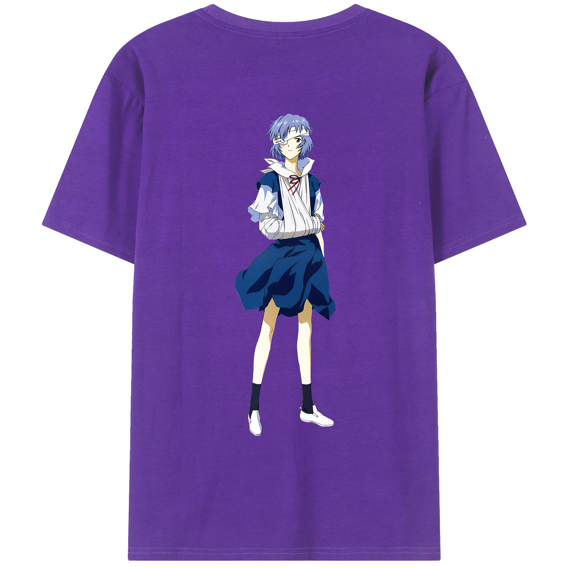 （画像用） EVA 新世紀エヴァンゲリオン 綿100％ メンズ半袖Tシャツ（バックプリント） 通気性