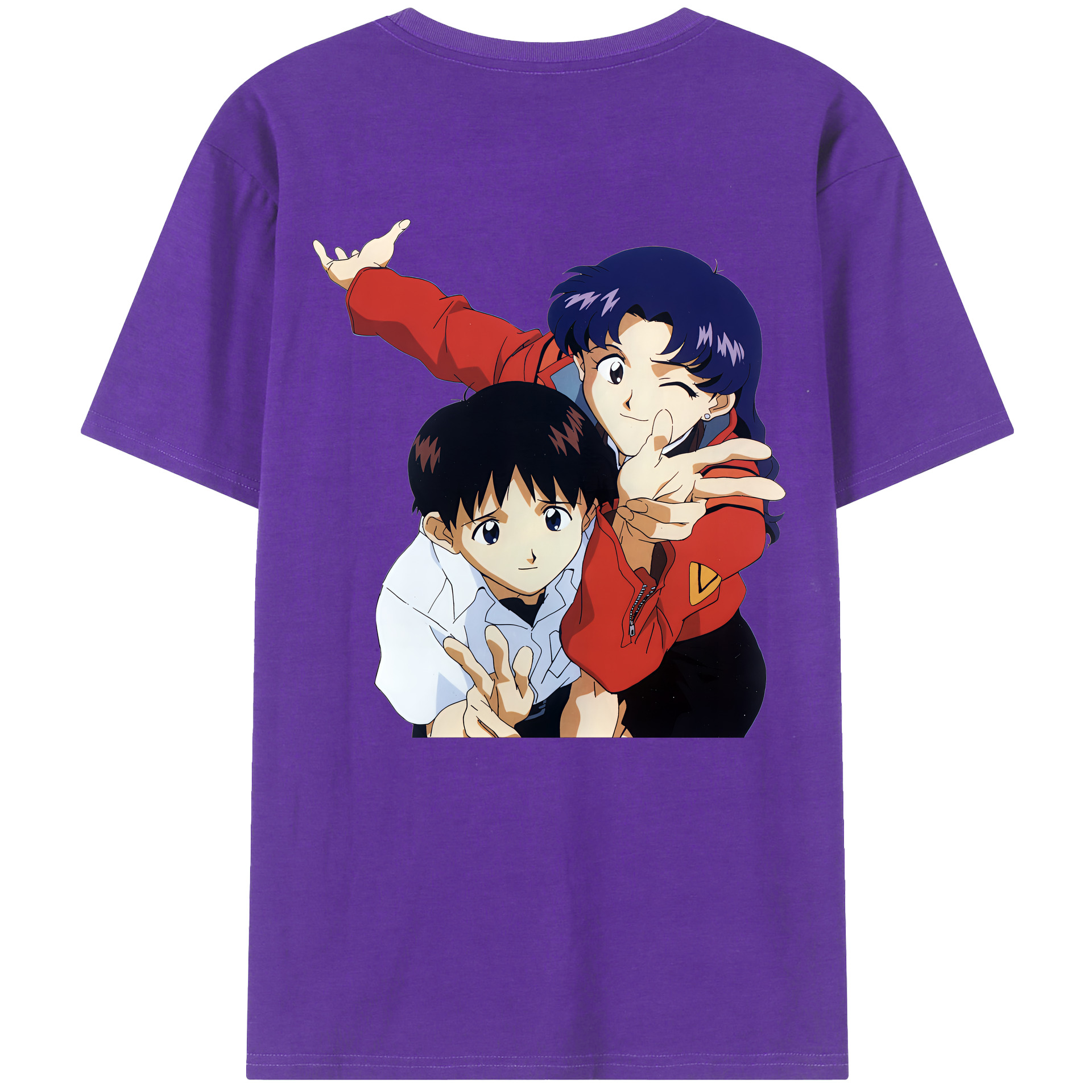 （画像用） EVA 新世紀エヴァンゲリオン 綿100％ メンズ半袖Tシャツ（バックプリント） 通気性