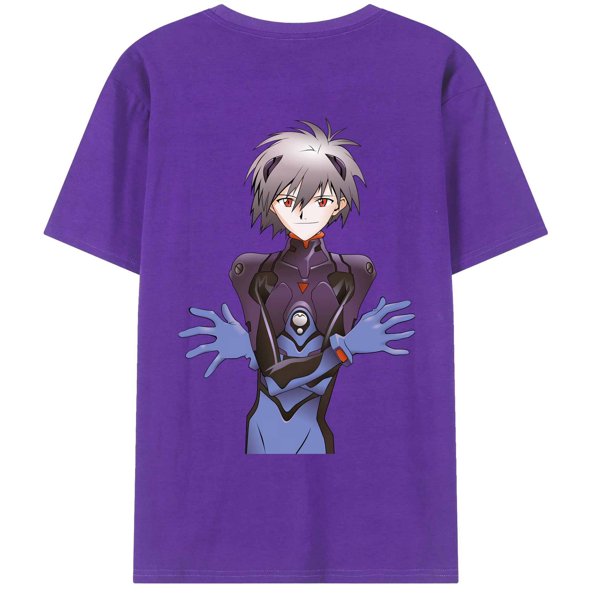 （画像用） EVA 新世紀エヴァンゲリオン 綿100％ メンズ半袖Tシャツ（バックプリント） 通気性