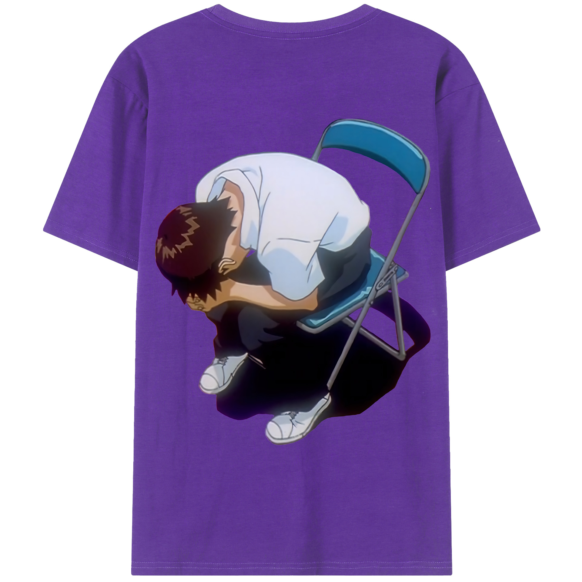 （画像用） EVA 新世紀エヴァンゲリオン 綿100％ メンズ半袖Tシャツ（バックプリント） 通気性