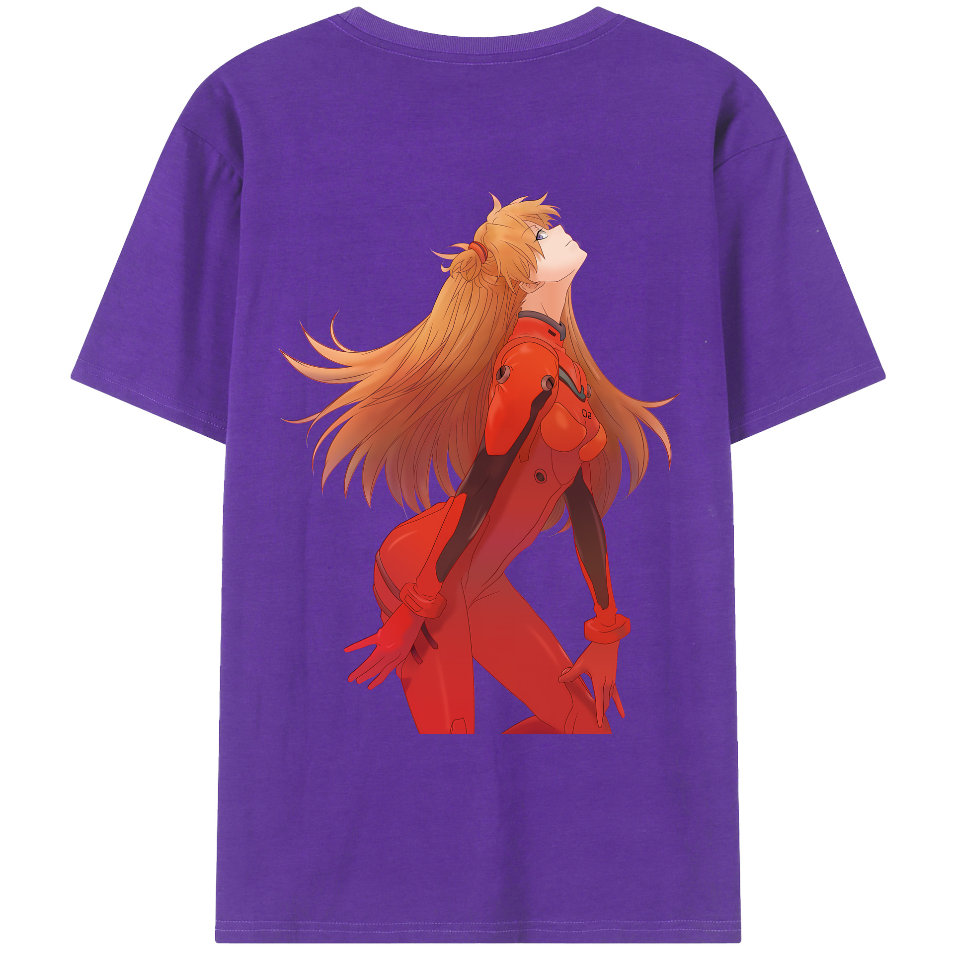 （画像用） EVA 新世紀エヴァンゲリオン 綿100％ メンズ半袖Tシャツ（バックプリント） 通気性