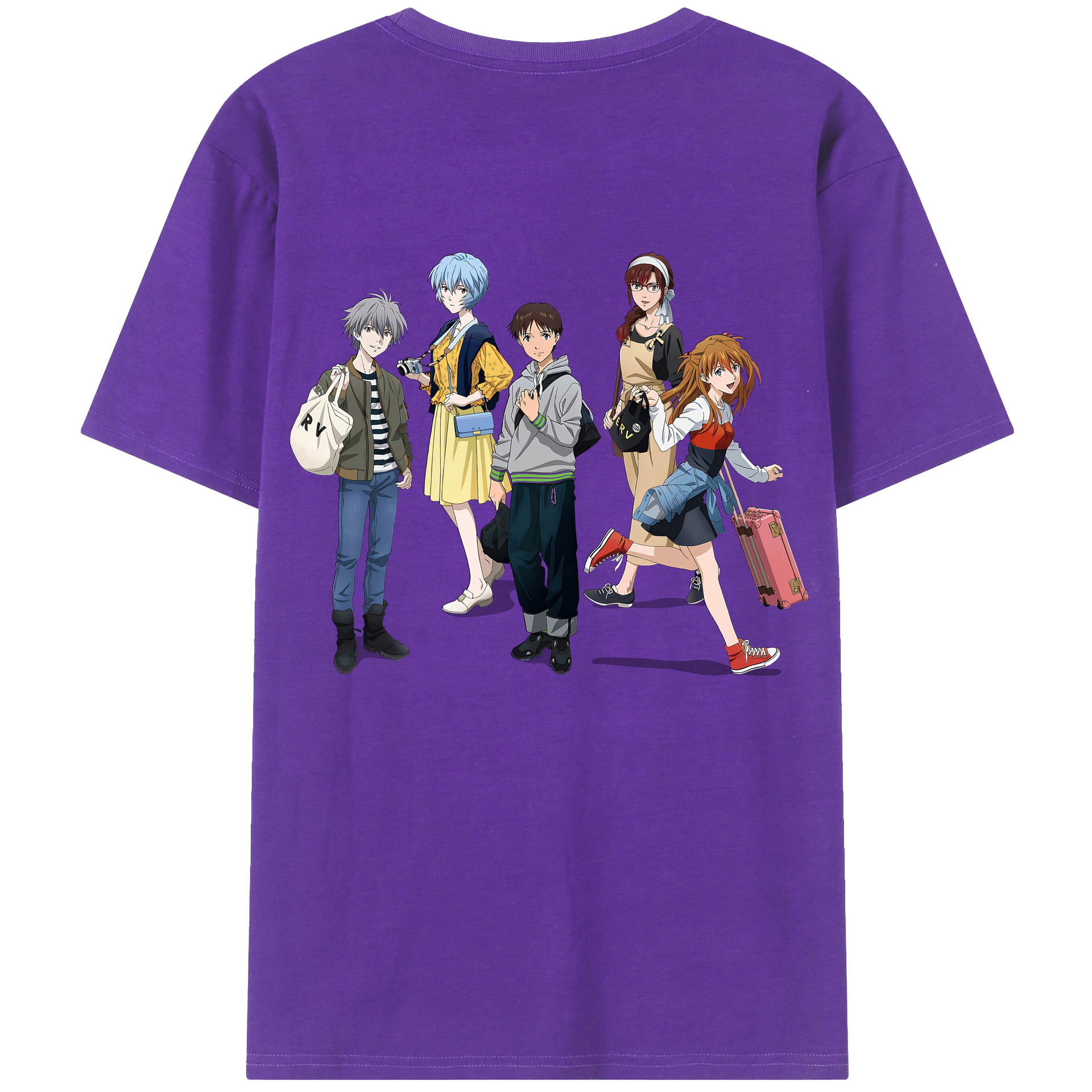 （画像用） EVA 新世紀エヴァンゲリオン 綿100％ メンズ半袖Tシャツ（バックプリント） 通気性