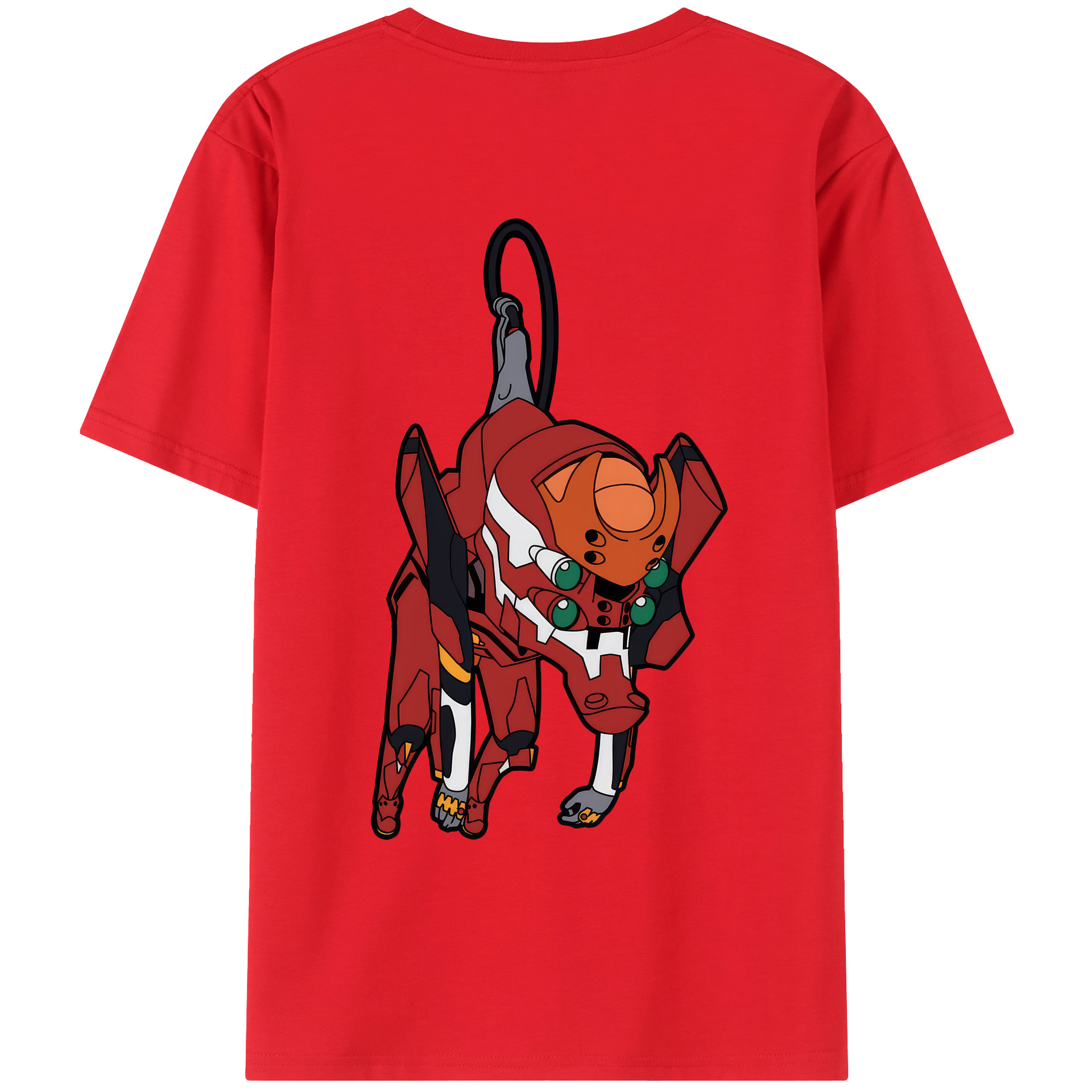 （画像用） EVA 新世紀エヴァンゲリオン 綿100％ メンズ半袖Tシャツ（バックプリント） 通気性
