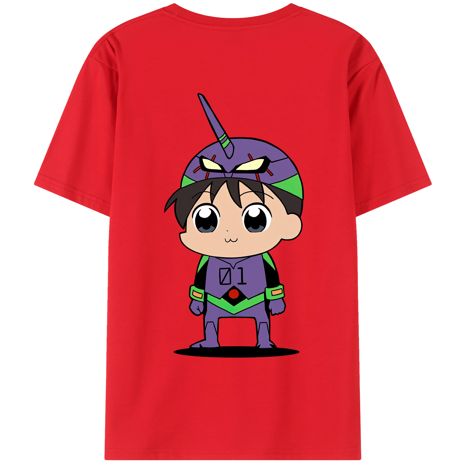 （画像用） EVA 新世紀エヴァンゲリオン 綿100％ メンズ半袖Tシャツ（バックプリント） 通気性