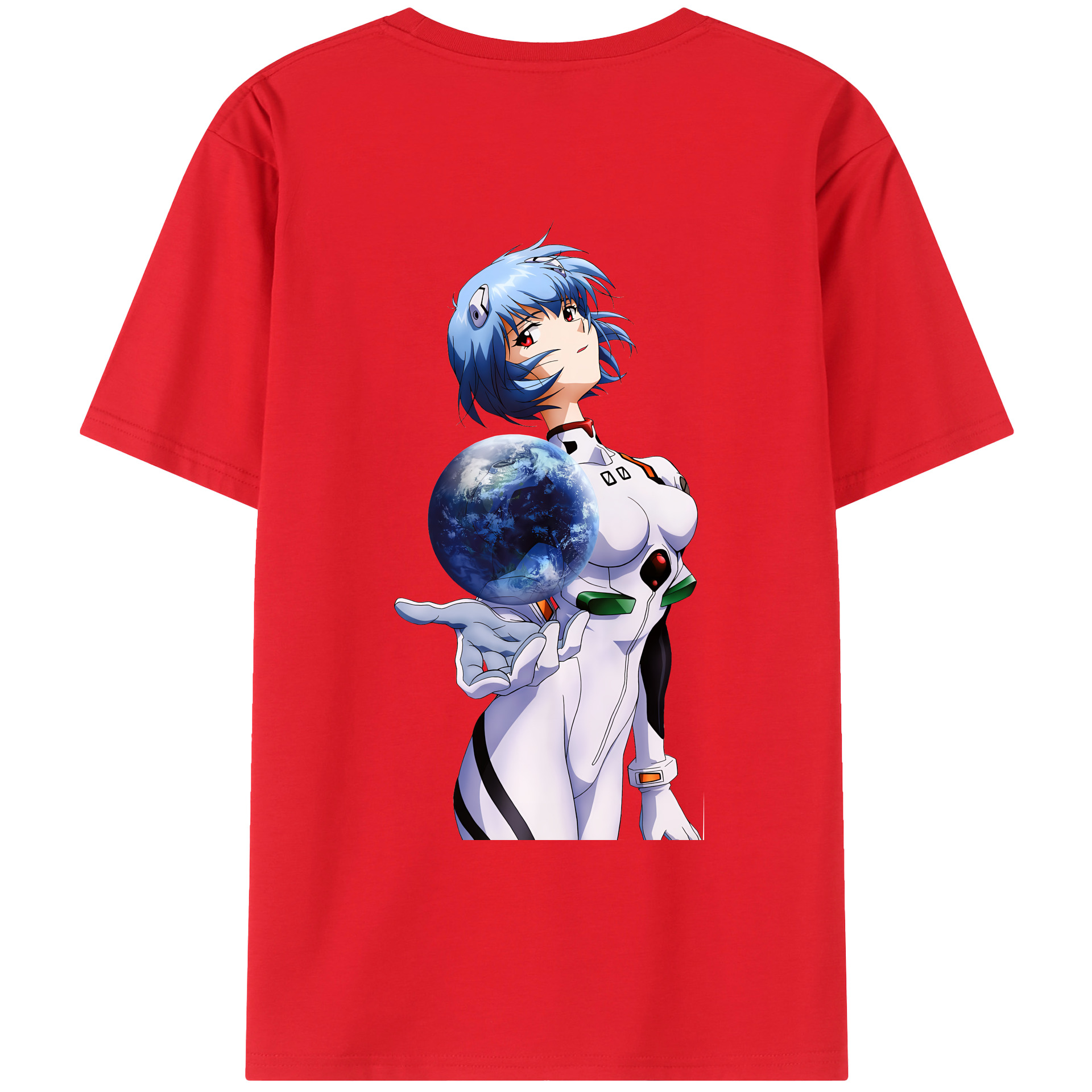 （画像用） EVA 新世紀エヴァンゲリオン 綿100％ メンズ半袖Tシャツ（バックプリント） 通気性