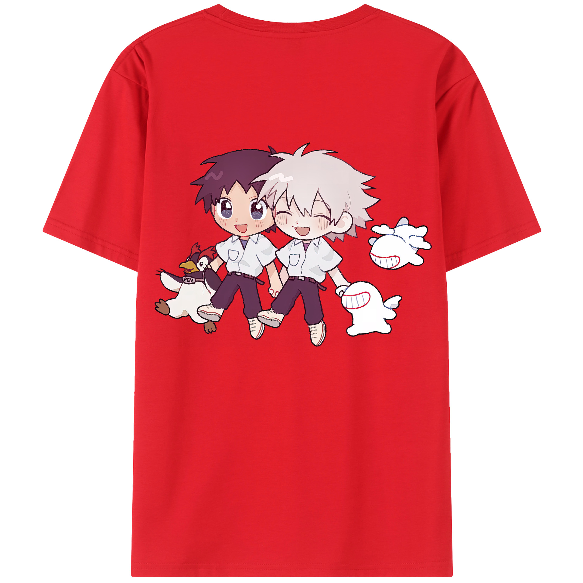 （画像用） EVA 新世紀エヴァンゲリオン 綿100％ メンズ半袖Tシャツ（バックプリント） 通気性