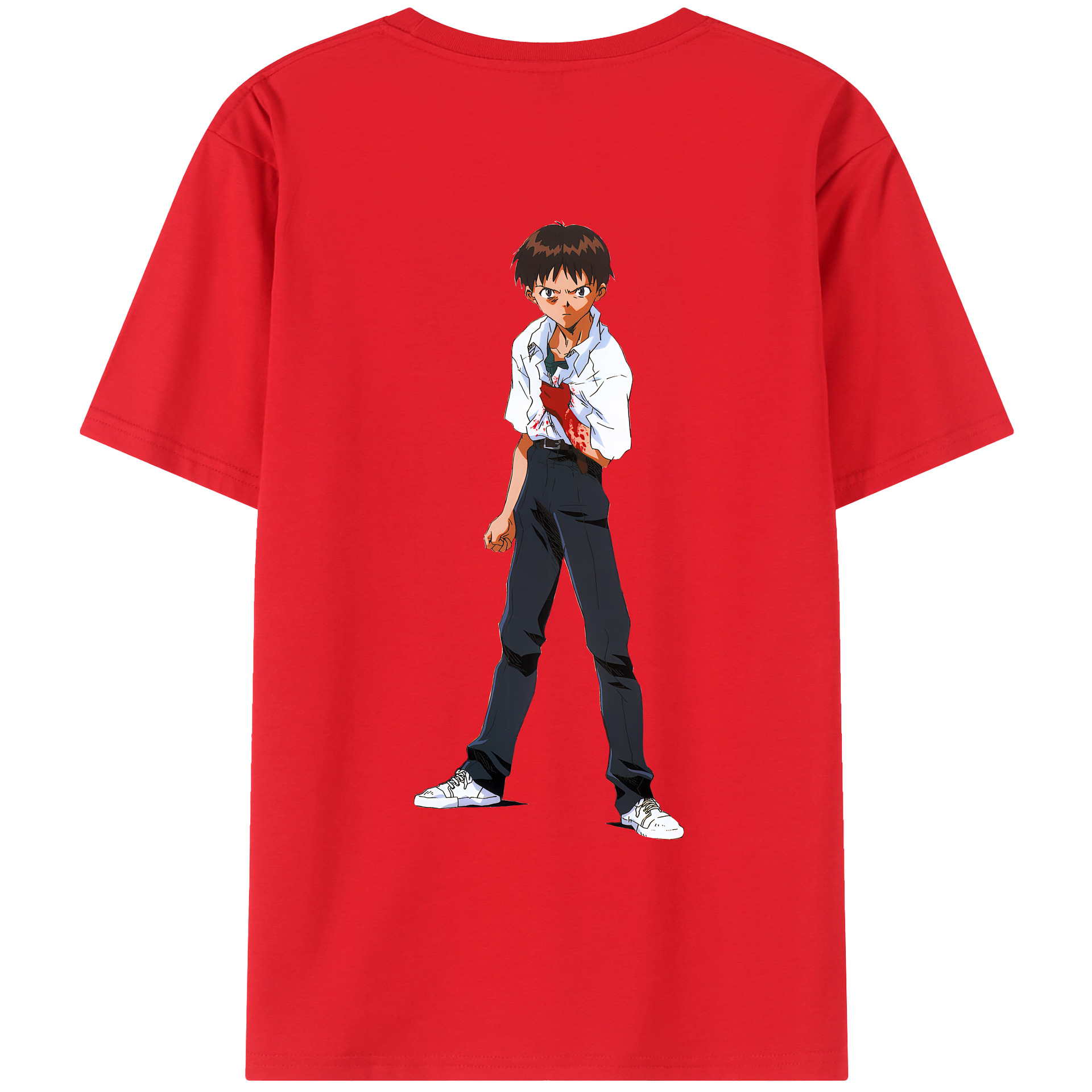 （画像用） EVA 新世紀エヴァンゲリオン 綿100％ メンズ半袖Tシャツ（バックプリント） 通気性