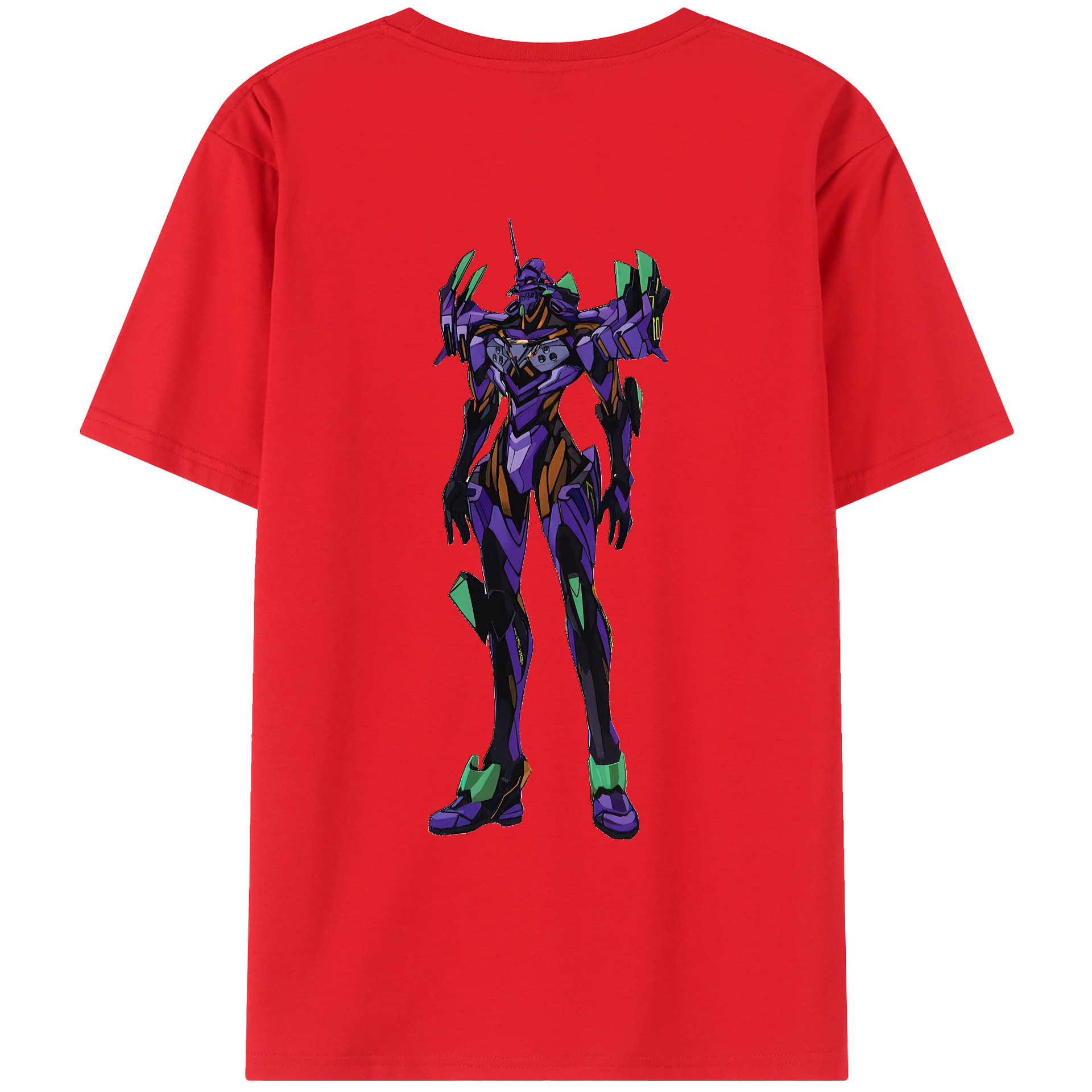 （画像用） EVA 新世紀エヴァンゲリオン 綿100％ メンズ半袖Tシャツ（バックプリント） 通気性