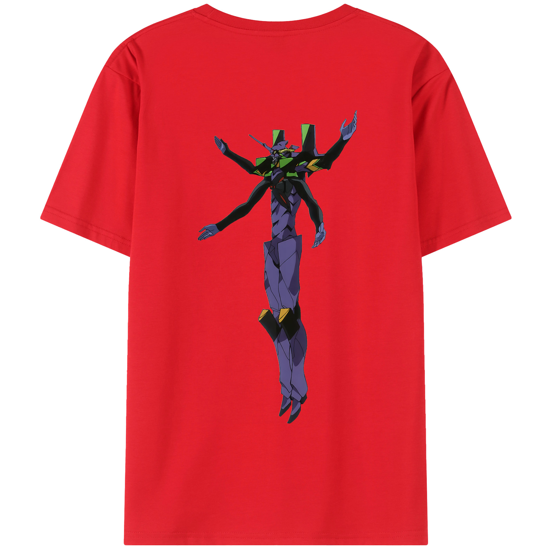 （画像用） EVA 新世紀エヴァンゲリオン 綿100％ メンズ半袖Tシャツ（バックプリント） 通気性