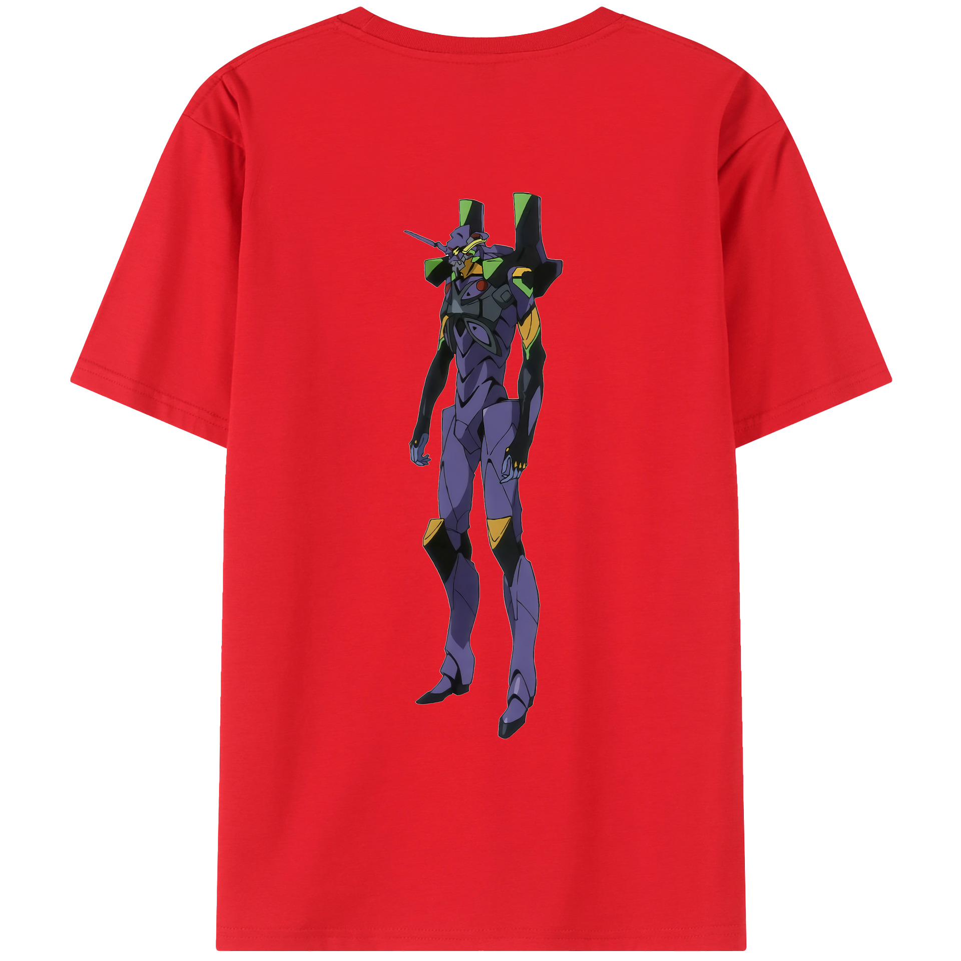 （画像用） EVA 新世紀エヴァンゲリオン 綿100％ メンズ半袖Tシャツ（バックプリント） 通気性