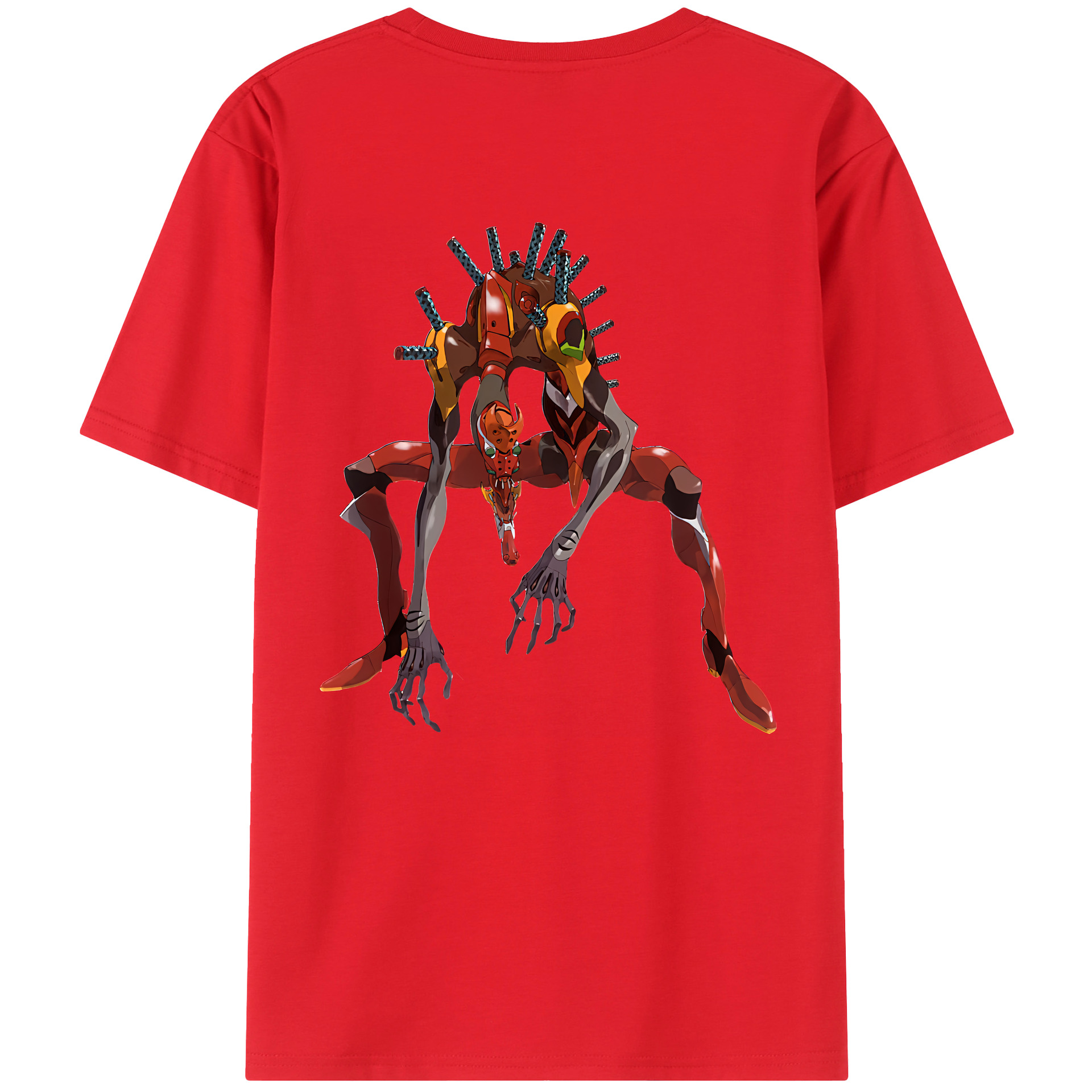 （画像用） EVA 新世紀エヴァンゲリオン 綿100％ メンズ半袖Tシャツ（バックプリント） 通気性