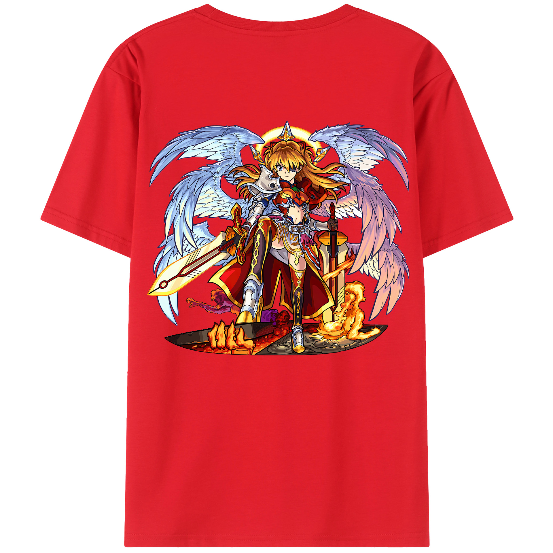 （画像用） EVA 新世紀エヴァンゲリオン 綿100％ メンズ半袖Tシャツ（バックプリント） 通気性