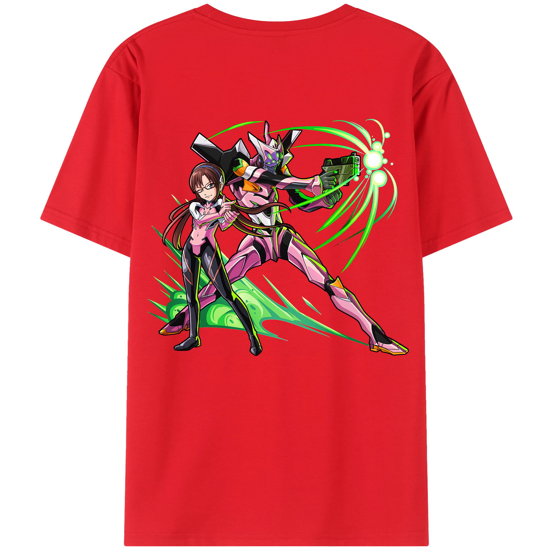 （画像用） EVA 新世紀エヴァンゲリオン 綿100％ メンズ半袖Tシャツ（バックプリント） 通気性
