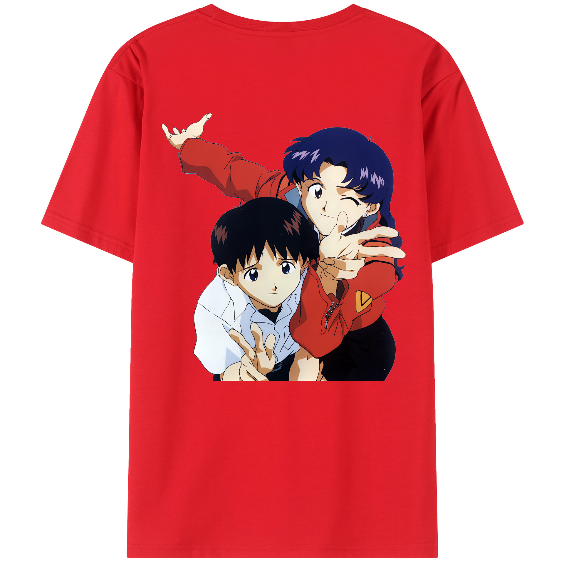 （画像用） EVA 新世紀エヴァンゲリオン 綿100％ メンズ半袖Tシャツ（バックプリント） 通気性