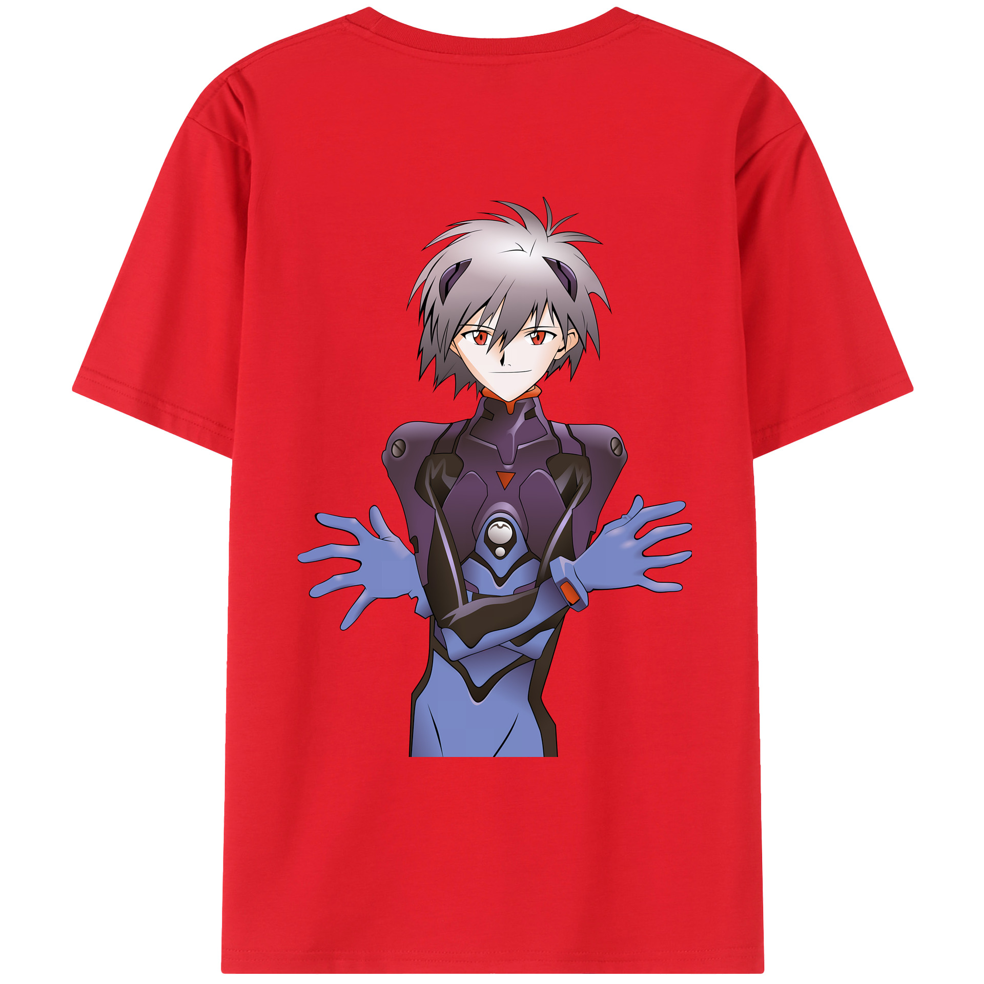（画像用） EVA 新世紀エヴァンゲリオン 綿100％ メンズ半袖Tシャツ（バックプリント） 通気性