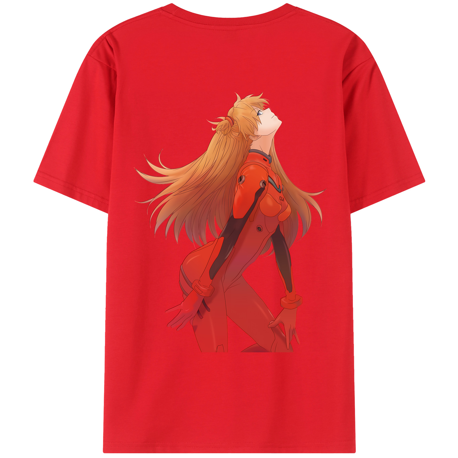 （画像用） EVA 新世紀エヴァンゲリオン 綿100％ メンズ半袖Tシャツ（バックプリント） 通気性