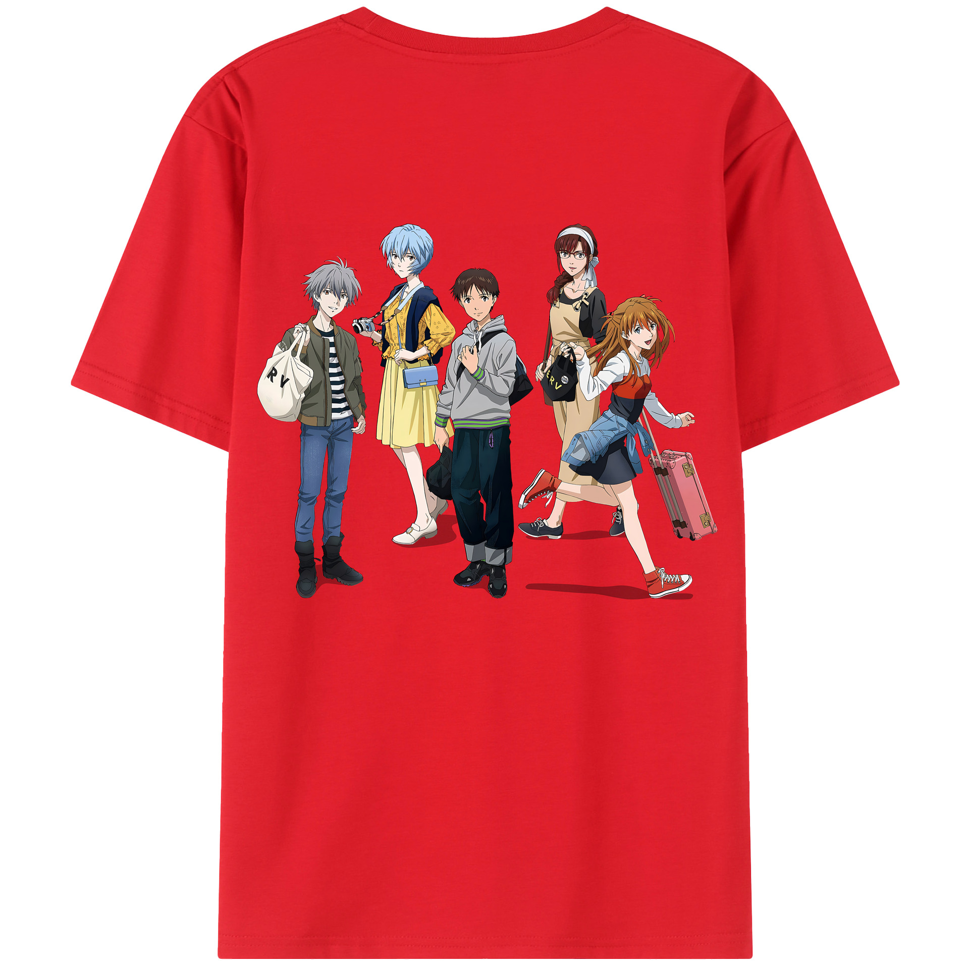 （画像用） EVA 新世紀エヴァンゲリオン 綿100％ メンズ半袖Tシャツ（バックプリント） 通気性