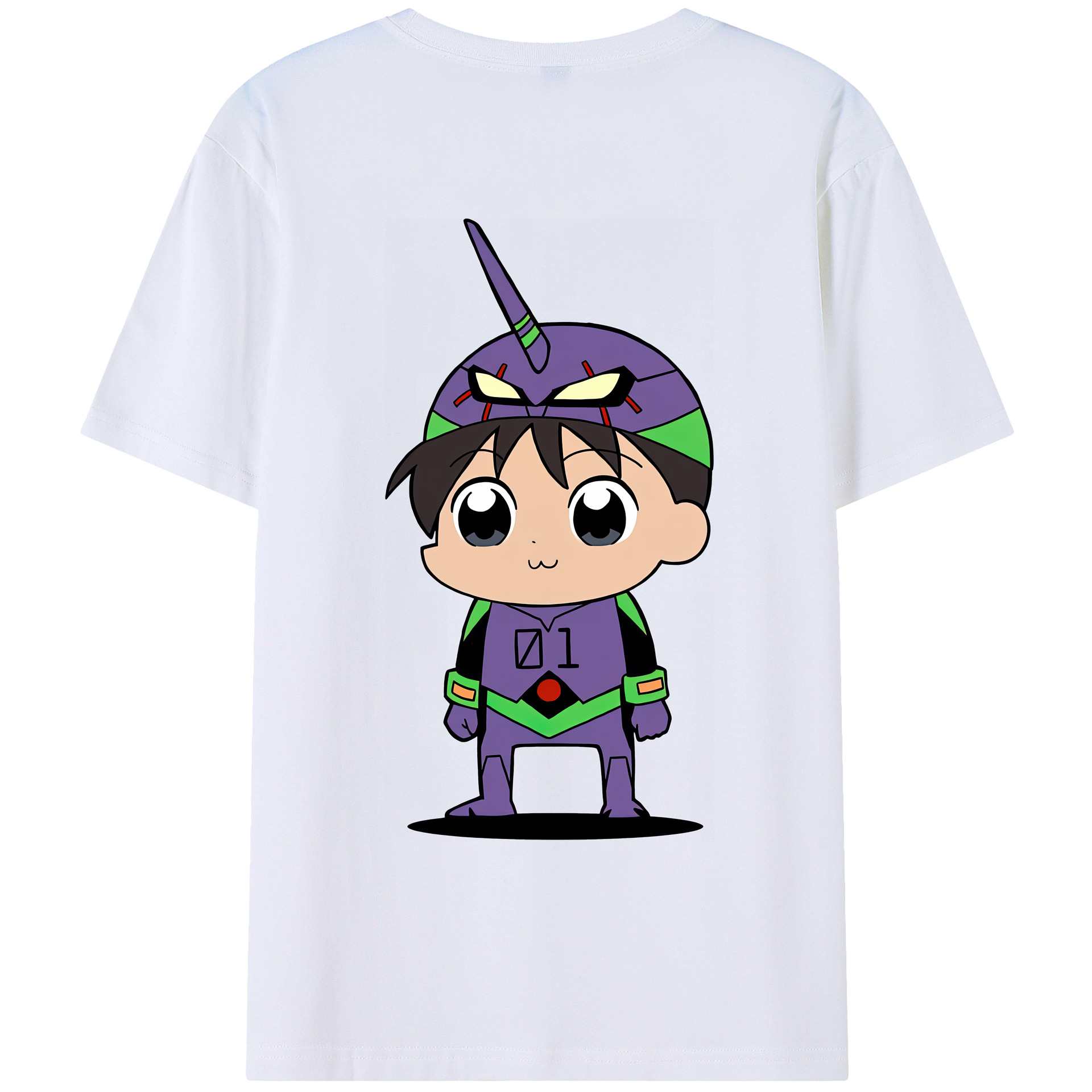 （画像用） EVA 新世紀エヴァンゲリオン 綿100％ メンズ半袖Tシャツ（バックプリント） 通気性