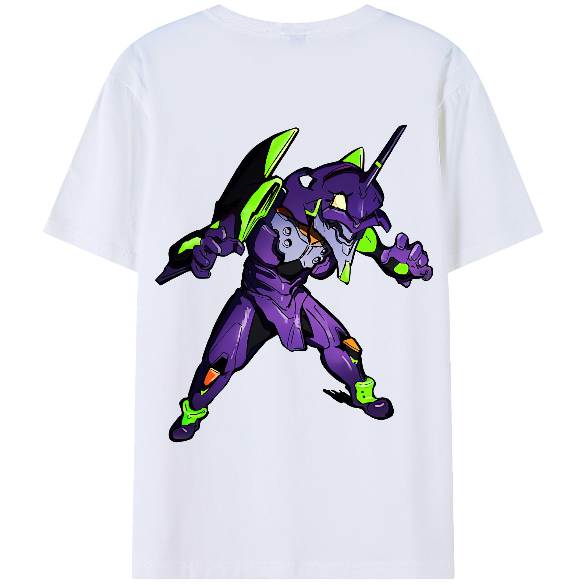 （画像用） EVA 新世紀エヴァンゲリオン 綿100％ メンズ半袖Tシャツ（バックプリント） 通気性