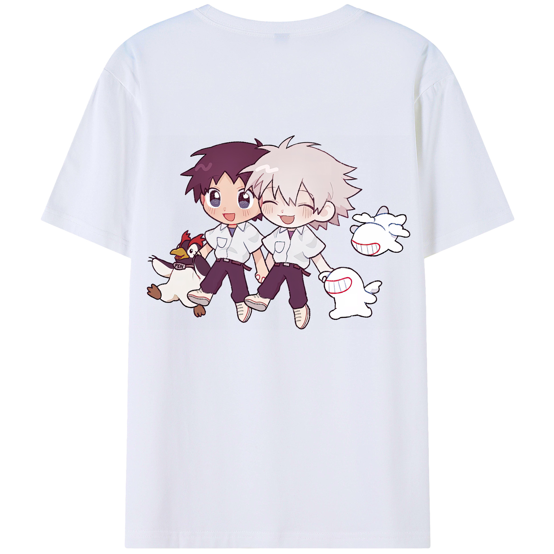 （画像用） EVA 新世紀エヴァンゲリオン 綿100％ メンズ半袖Tシャツ（バックプリント） 通気性