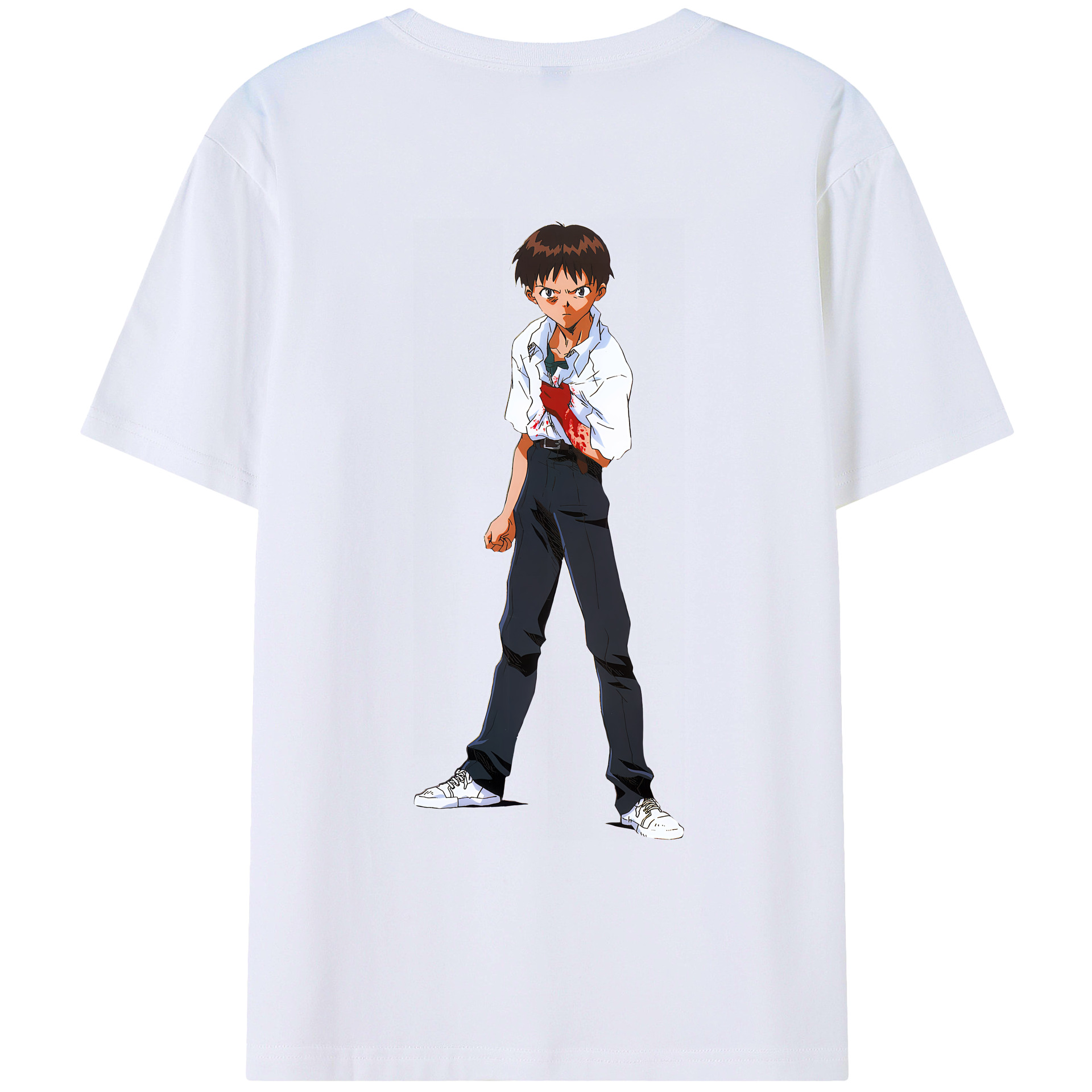 （画像用） EVA 新世紀エヴァンゲリオン 綿100％ メンズ半袖Tシャツ（バックプリント） 通気性