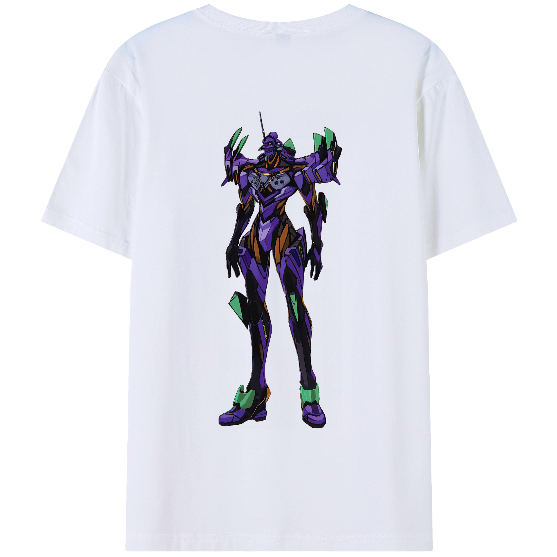 （画像用） EVA 新世紀エヴァンゲリオン 綿100％ メンズ半袖Tシャツ（バックプリント） 通気性