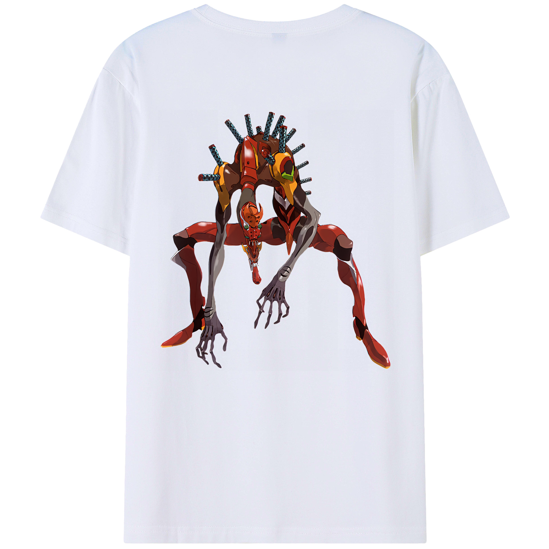 （画像用） EVA 新世紀エヴァンゲリオン 綿100％ メンズ半袖Tシャツ（バックプリント） 通気性