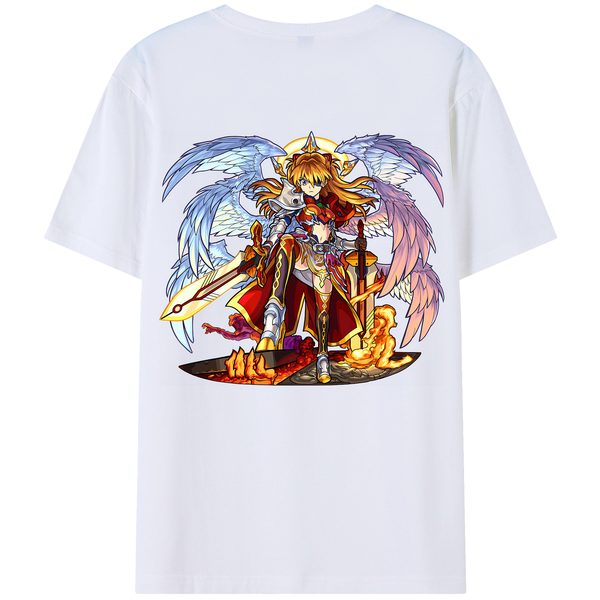 （画像用） EVA 新世紀エヴァンゲリオン 綿100％ メンズ半袖Tシャツ（バックプリント） 通気性