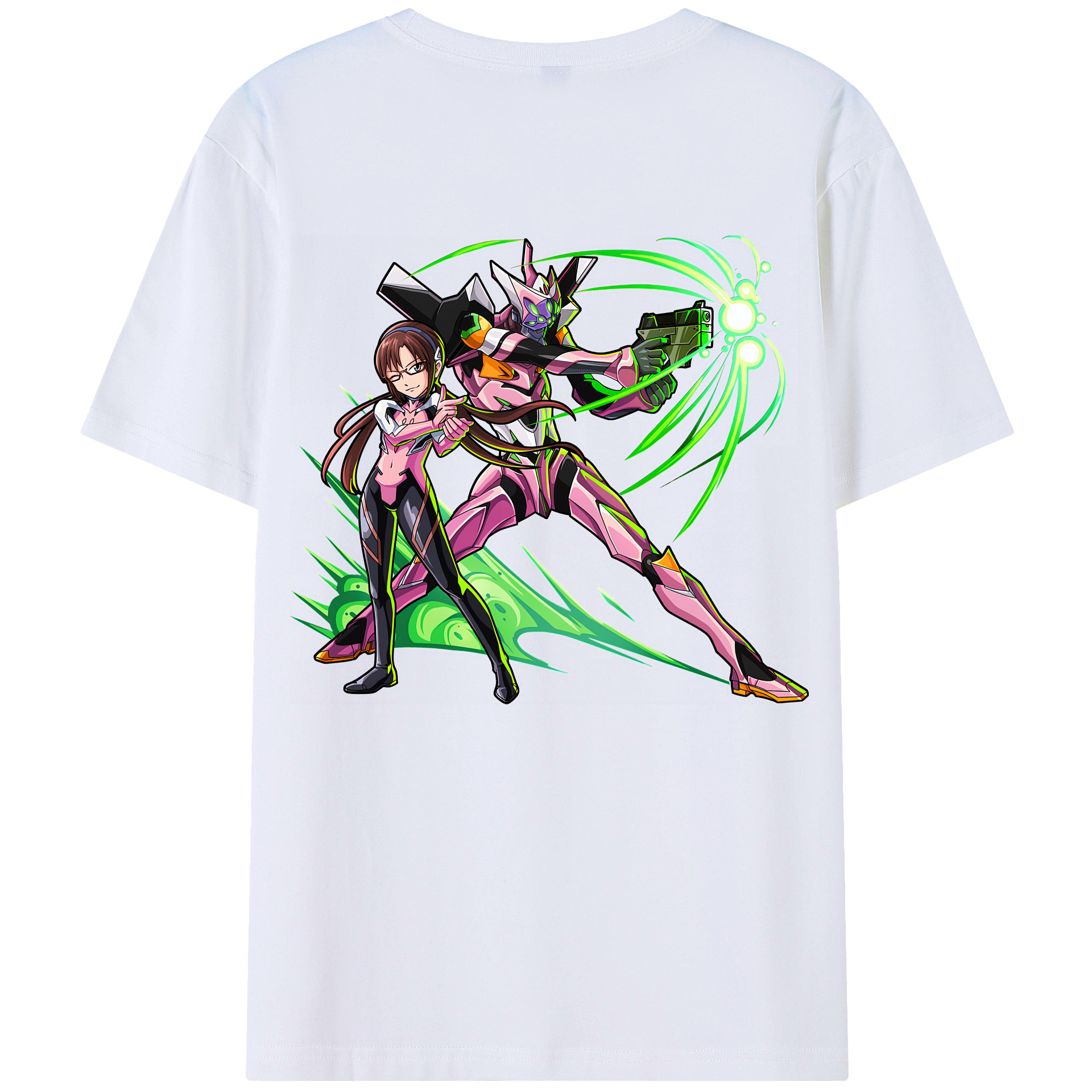 （画像用） EVA 新世紀エヴァンゲリオン 綿100％ メンズ半袖Tシャツ（バックプリント） 通気性