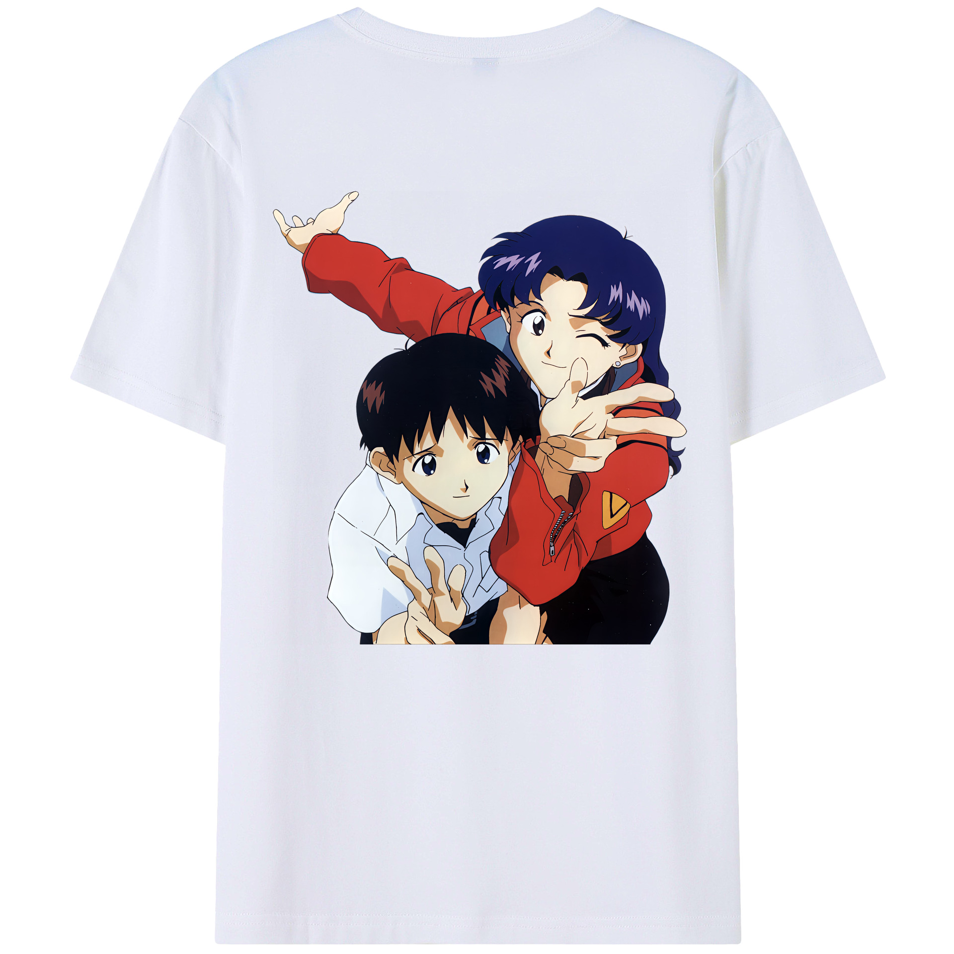 （画像用） EVA 新世紀エヴァンゲリオン 綿100％ メンズ半袖Tシャツ（バックプリント） 通気性