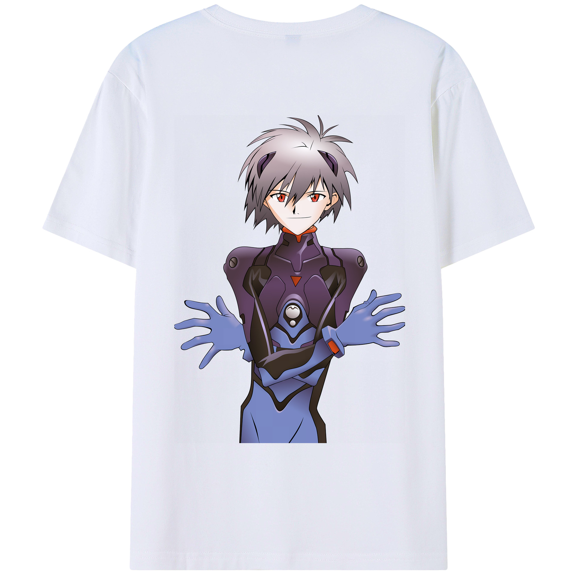 （画像用） EVA 新世紀エヴァンゲリオン 綿100％ メンズ半袖Tシャツ（バックプリント） 通気性