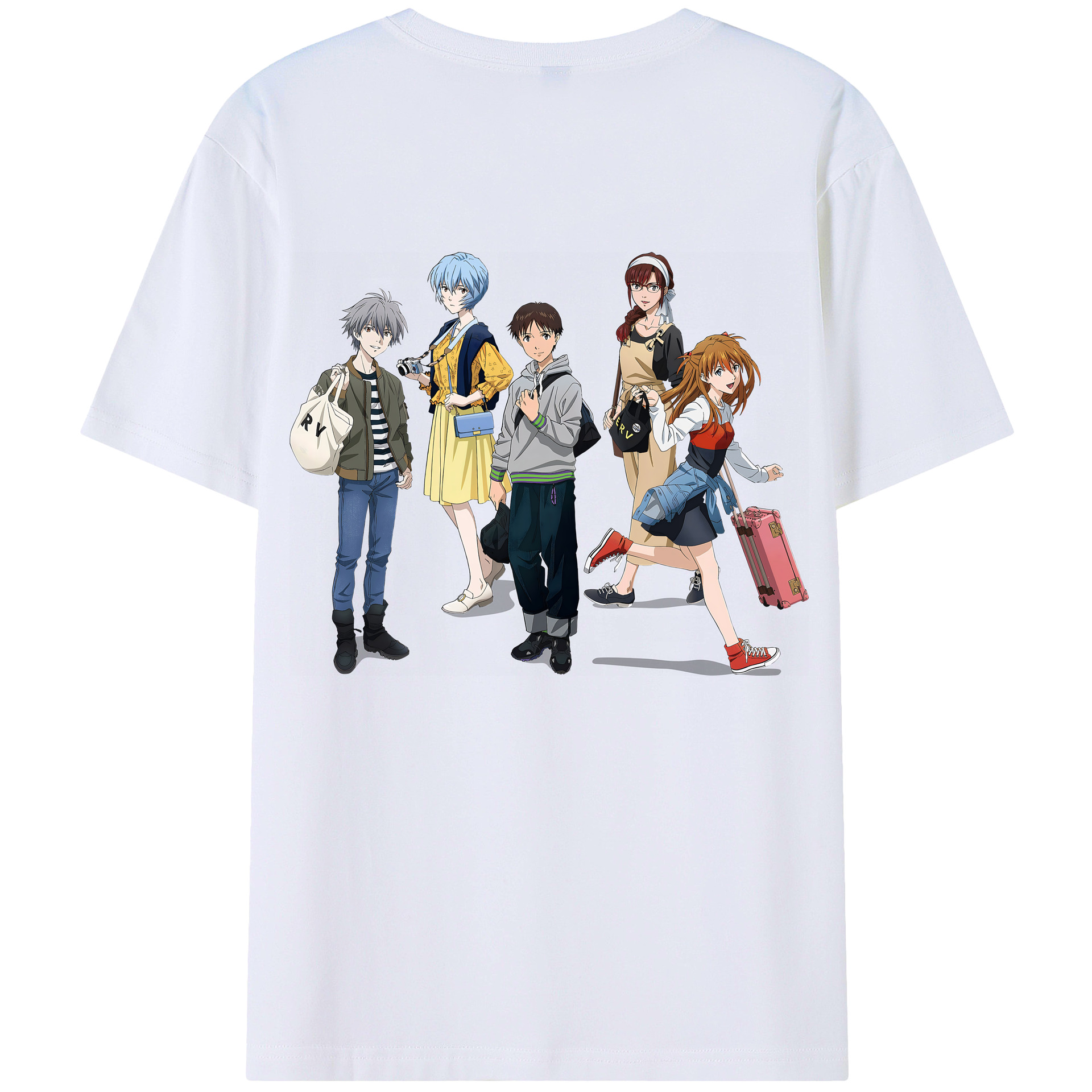 （画像用） EVA 新世紀エヴァンゲリオン 綿100％ メンズ半袖Tシャツ（バックプリント） 通気性