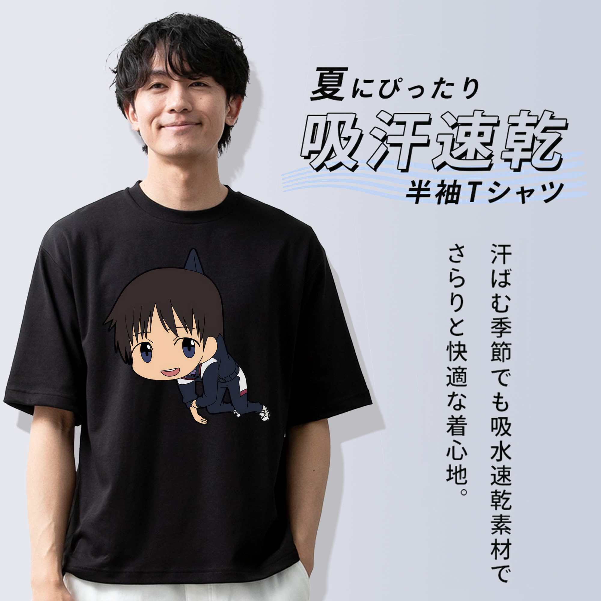 EVA 新世紀エヴァンゲリオン 綿100％ メンズ半袖Tシャツ｜肌触りやわらか＆通気性