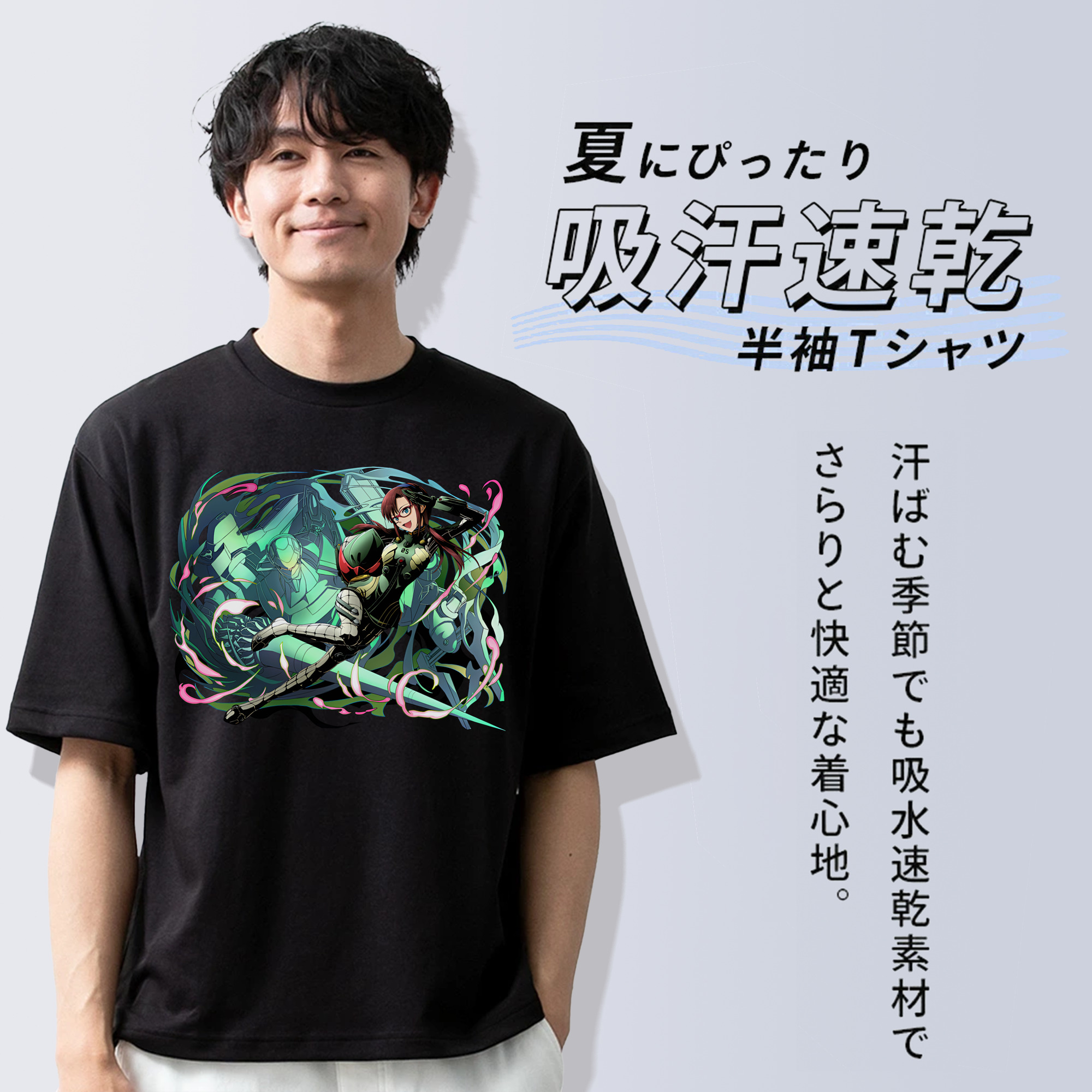 EVA 新世紀エヴァンゲリオン 綿100％ メンズ半袖Tシャツ｜肌触りやわらか＆通気性