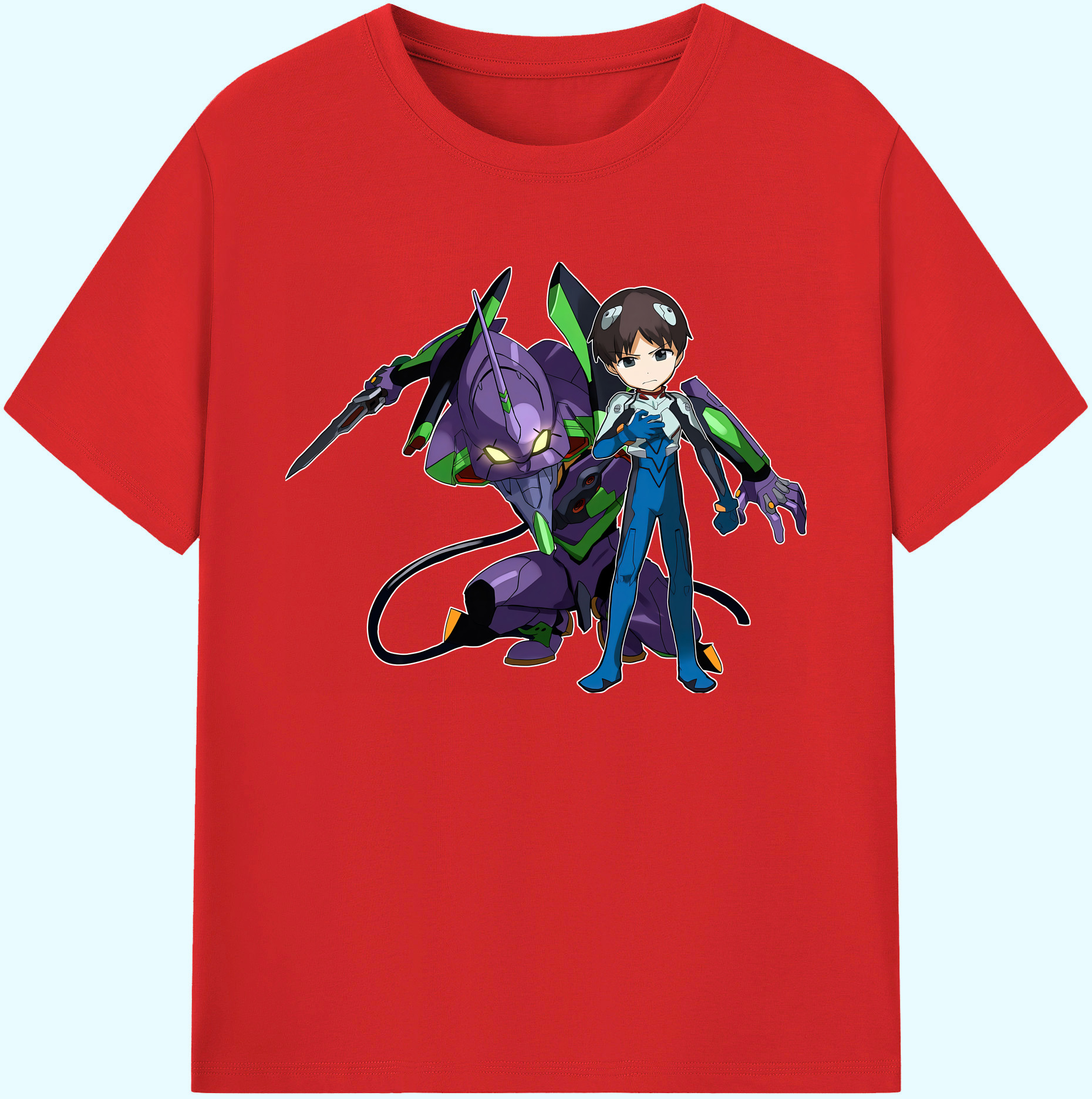 （画像用） EVA 新世紀エヴァンゲリオン 綿100％ メンズ半袖Tシャツ｜肌触りやわらか＆通気性
