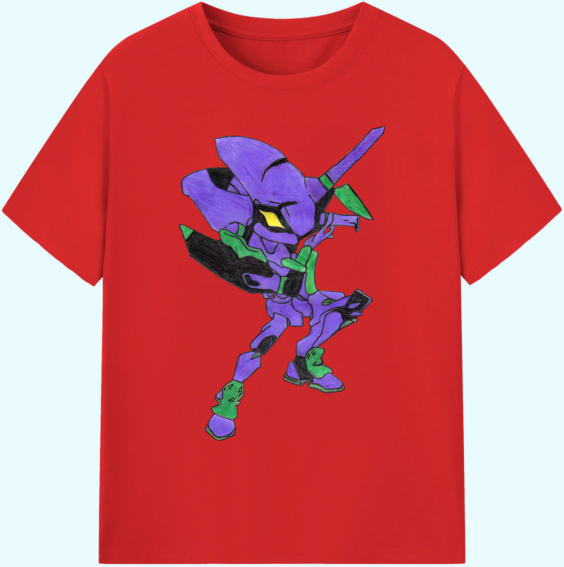 （画像用） EVA 新世紀エヴァンゲリオン 綿100％ メンズ半袖Tシャツ｜肌触りやわらか＆通気性