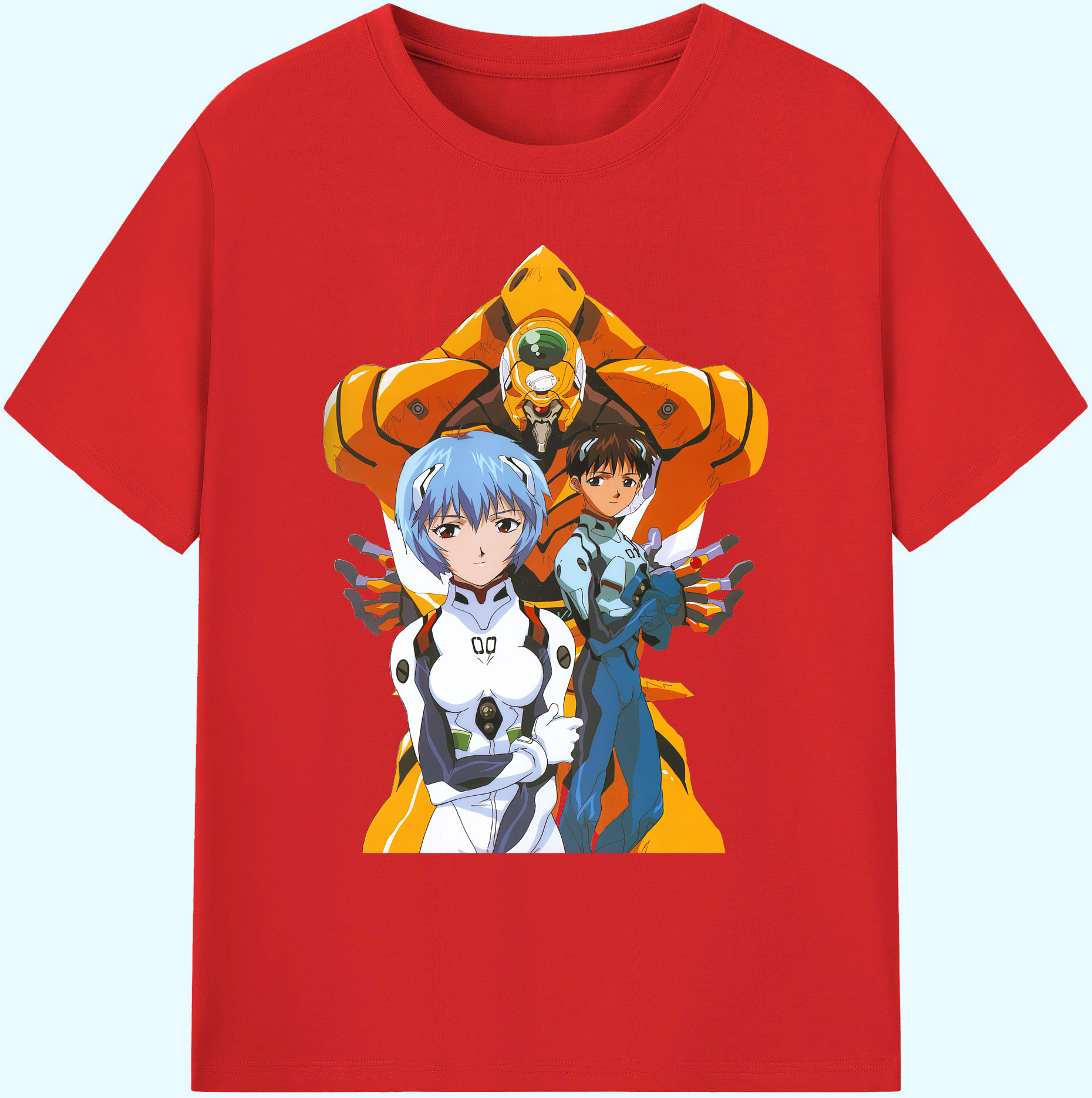 （画像用） EVA 新世紀エヴァンゲリオン 綿100％ メンズ半袖Tシャツ｜肌触りやわらか＆通気性